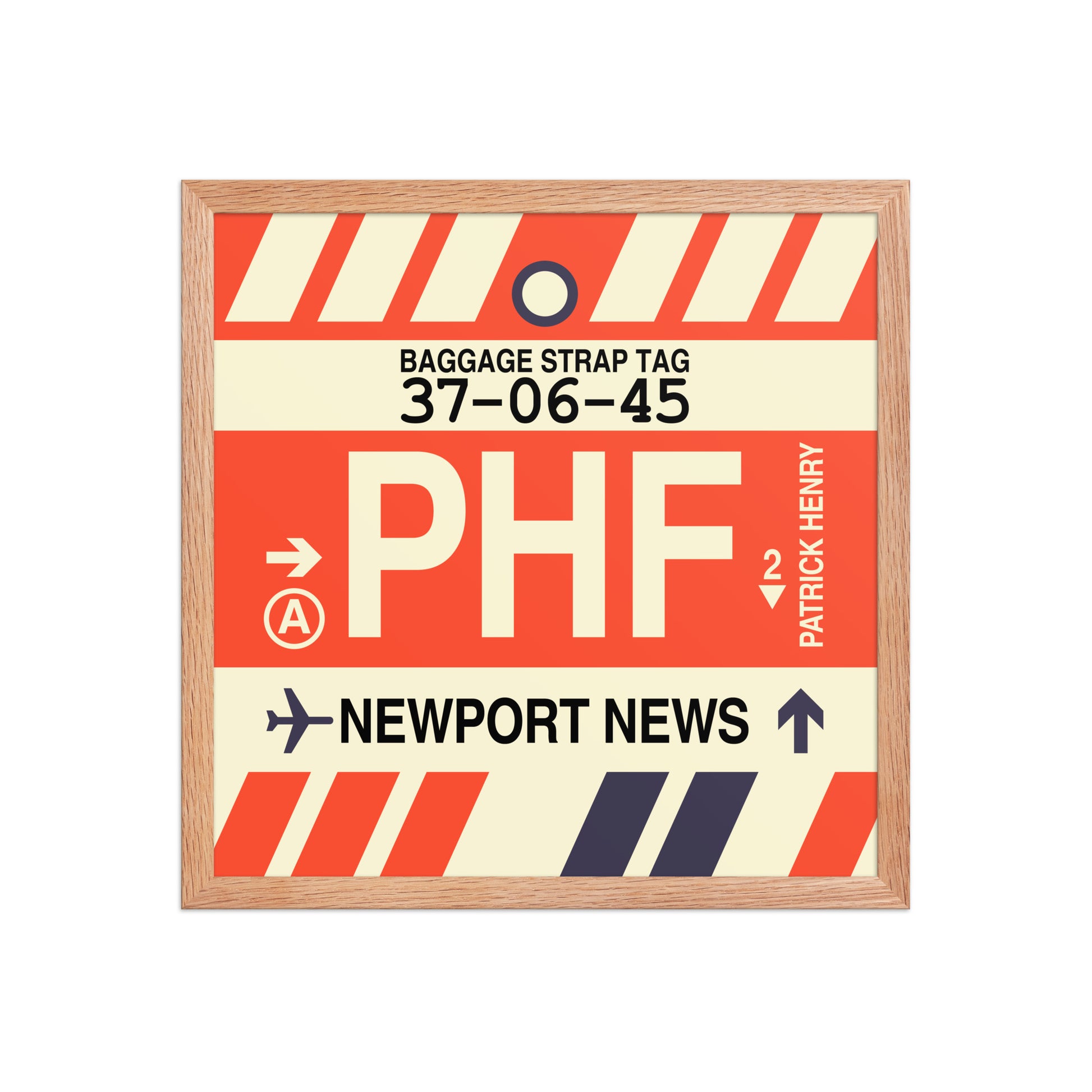 PHF Newport News Framed Print • Jet Age Baggage Tag Design • YHM Designs - Image 09