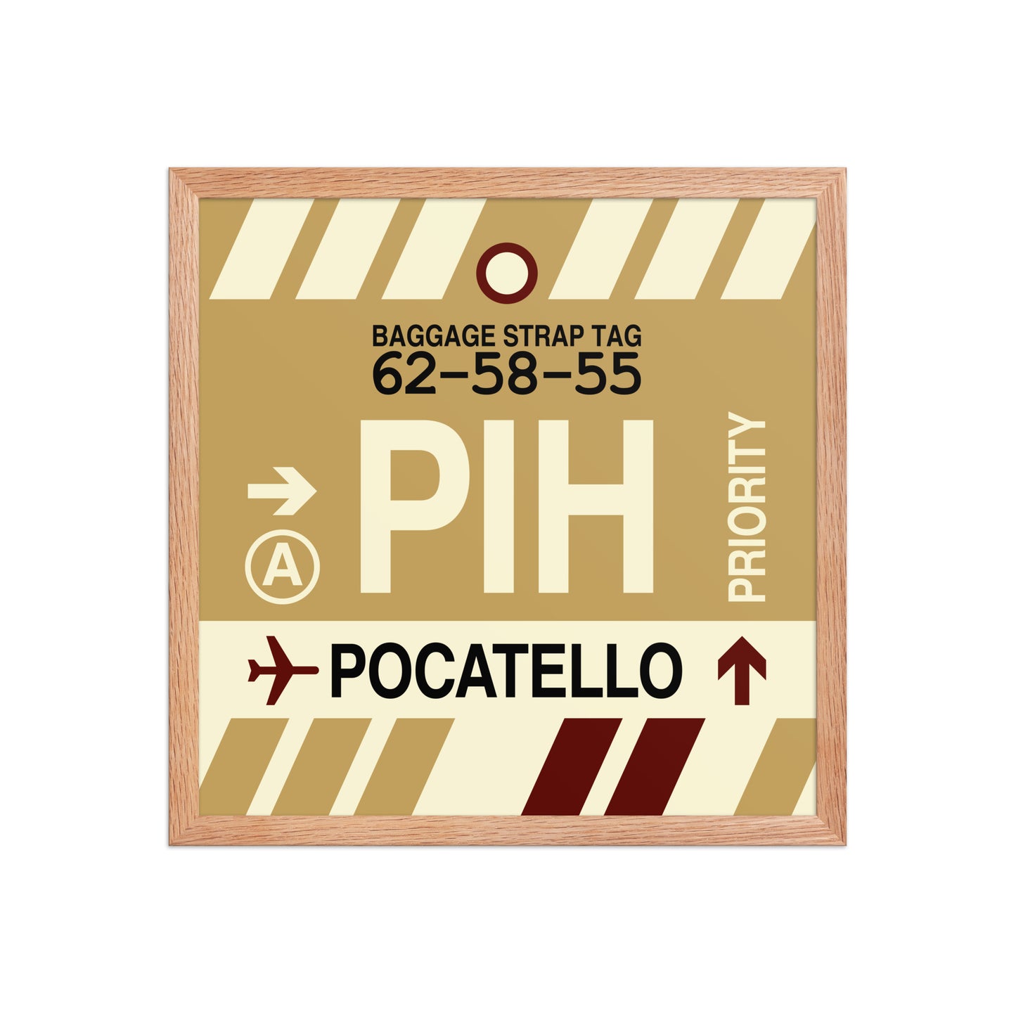 PIH Pocatello Framed Print • Jet Age Baggage Tag Design • YHM Designs - Image 09