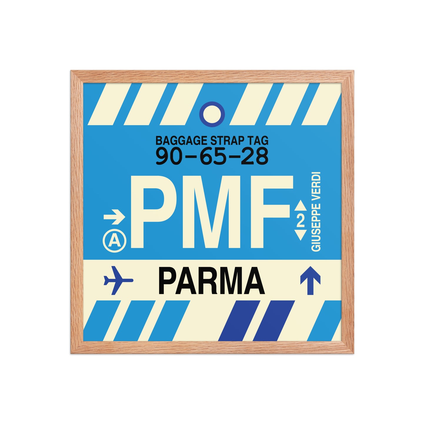 PMF Parma Framed Print • Jet Age Baggage Tag Design • YHM Designs - Image 09