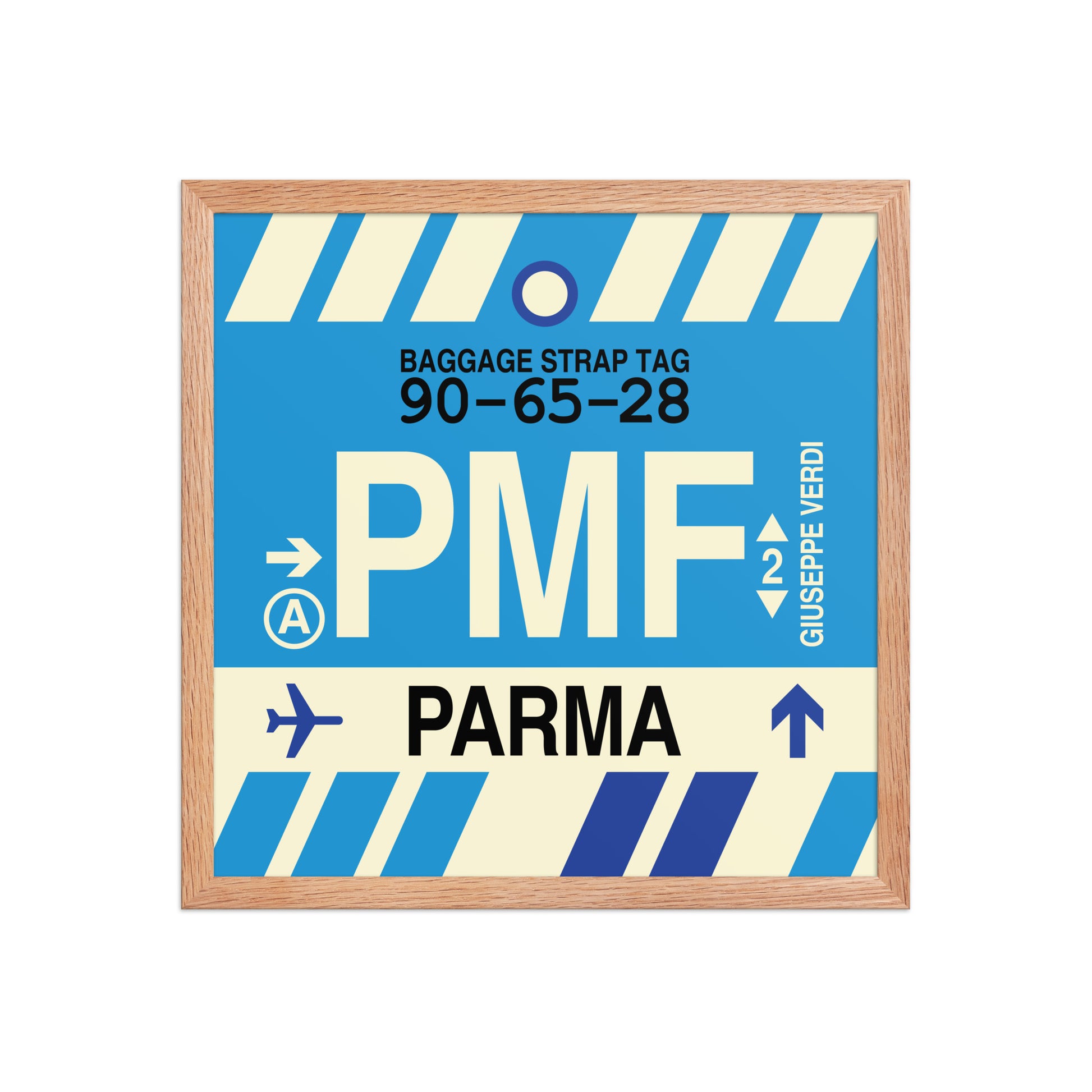 PMF Parma Framed Print • Jet Age Baggage Tag Design • YHM Designs - Image 09