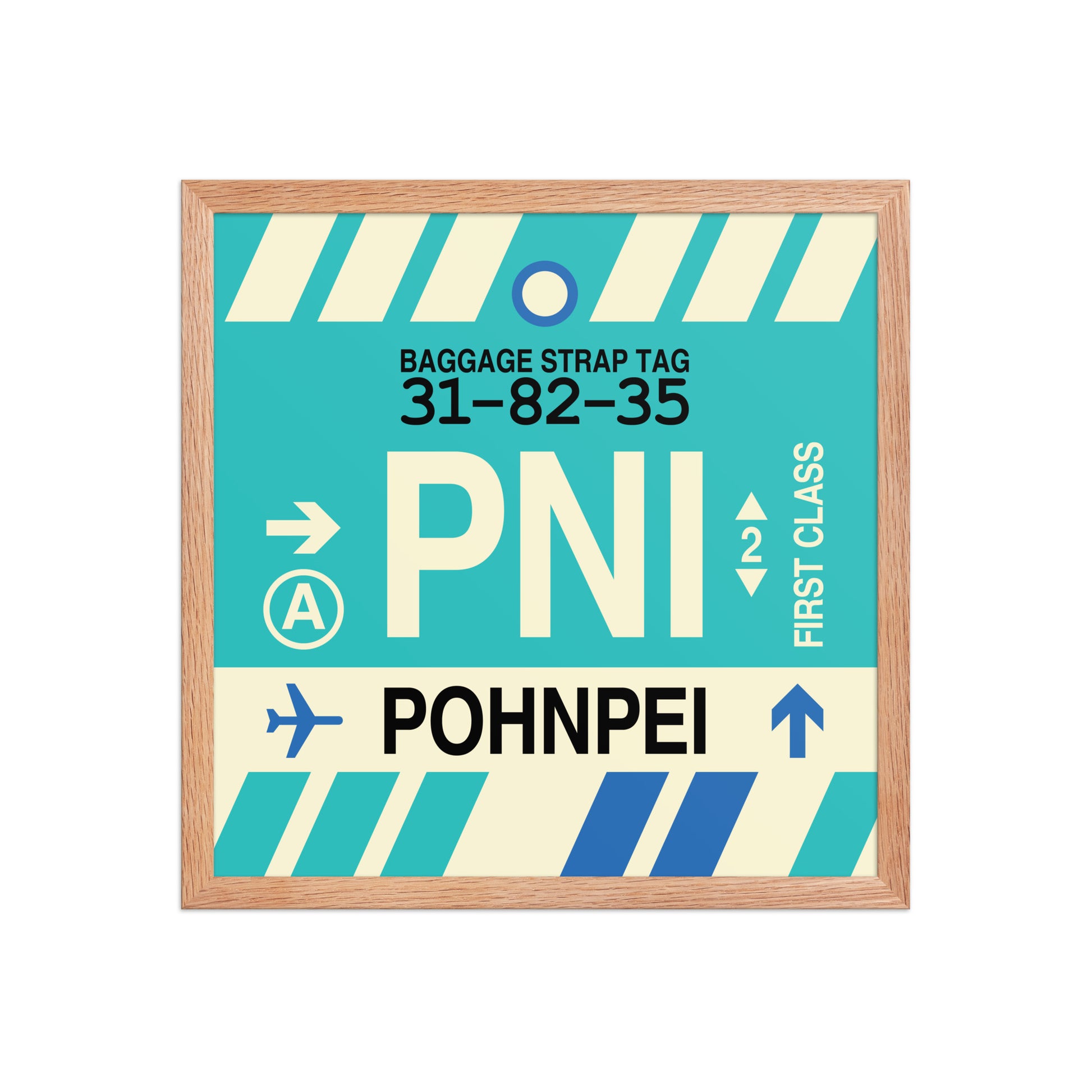 PNI Pohnpei Framed Print • Jet Age Baggage Tag Design • YHM Designs - Image 09