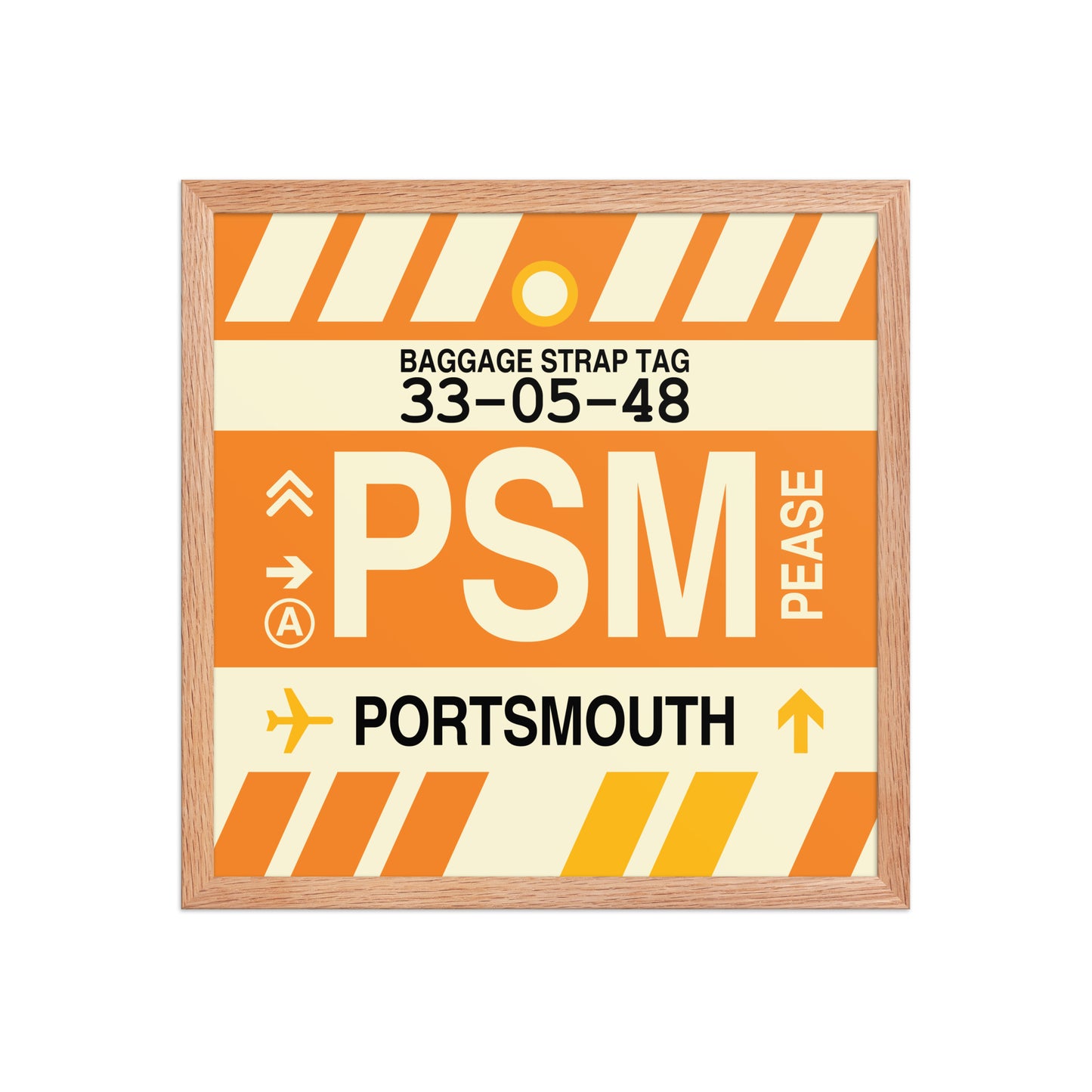 PSM Portsmouth Framed Print • Jet Age Baggage Tag Design • YHM Designs - Image 09