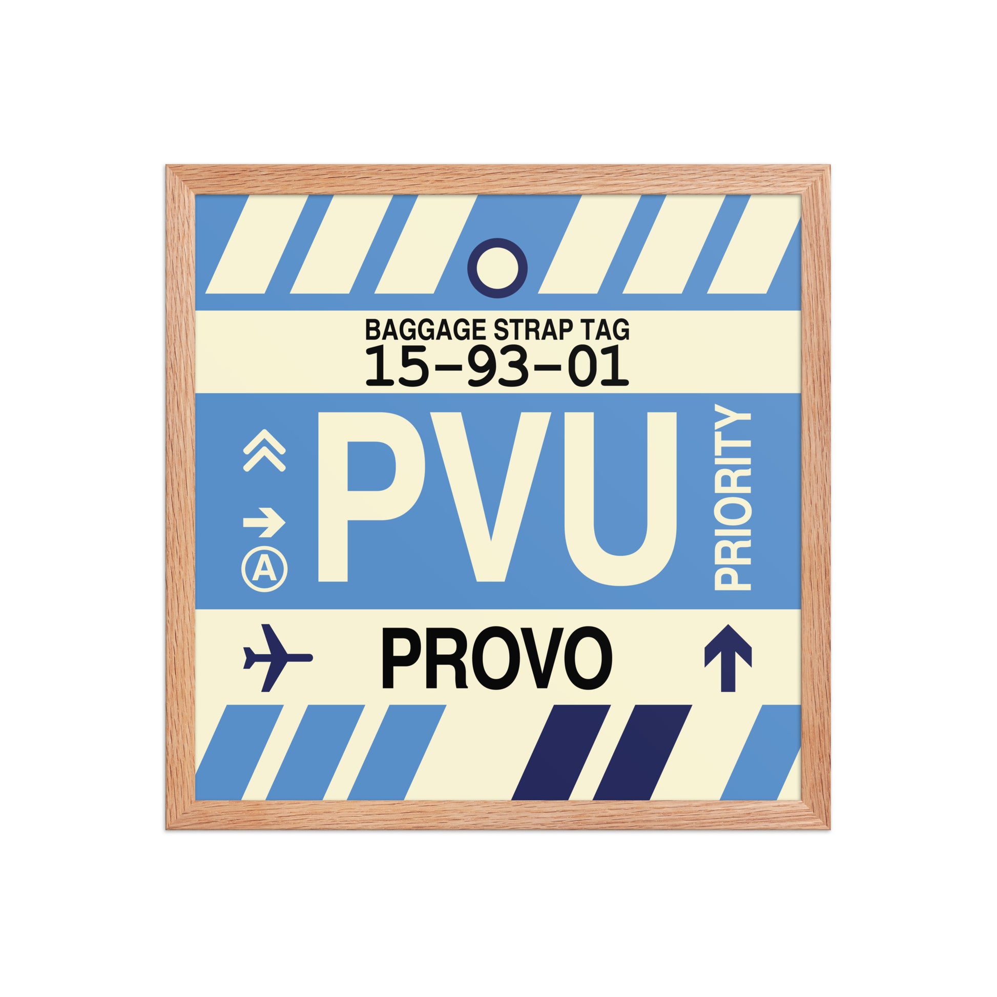 PVU Provo Framed Print • Jet Age Baggage Tag Design • YHM Designs - Image 09