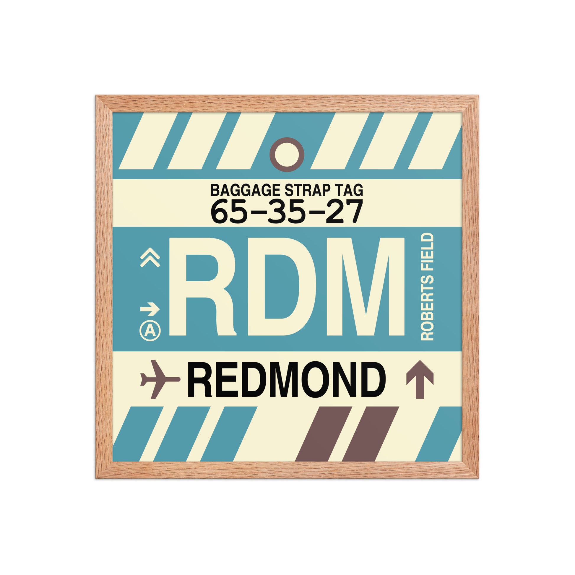 RDM Redmond Framed Print • Jet Age Baggage Tag Design • YHM Designs - Image 09