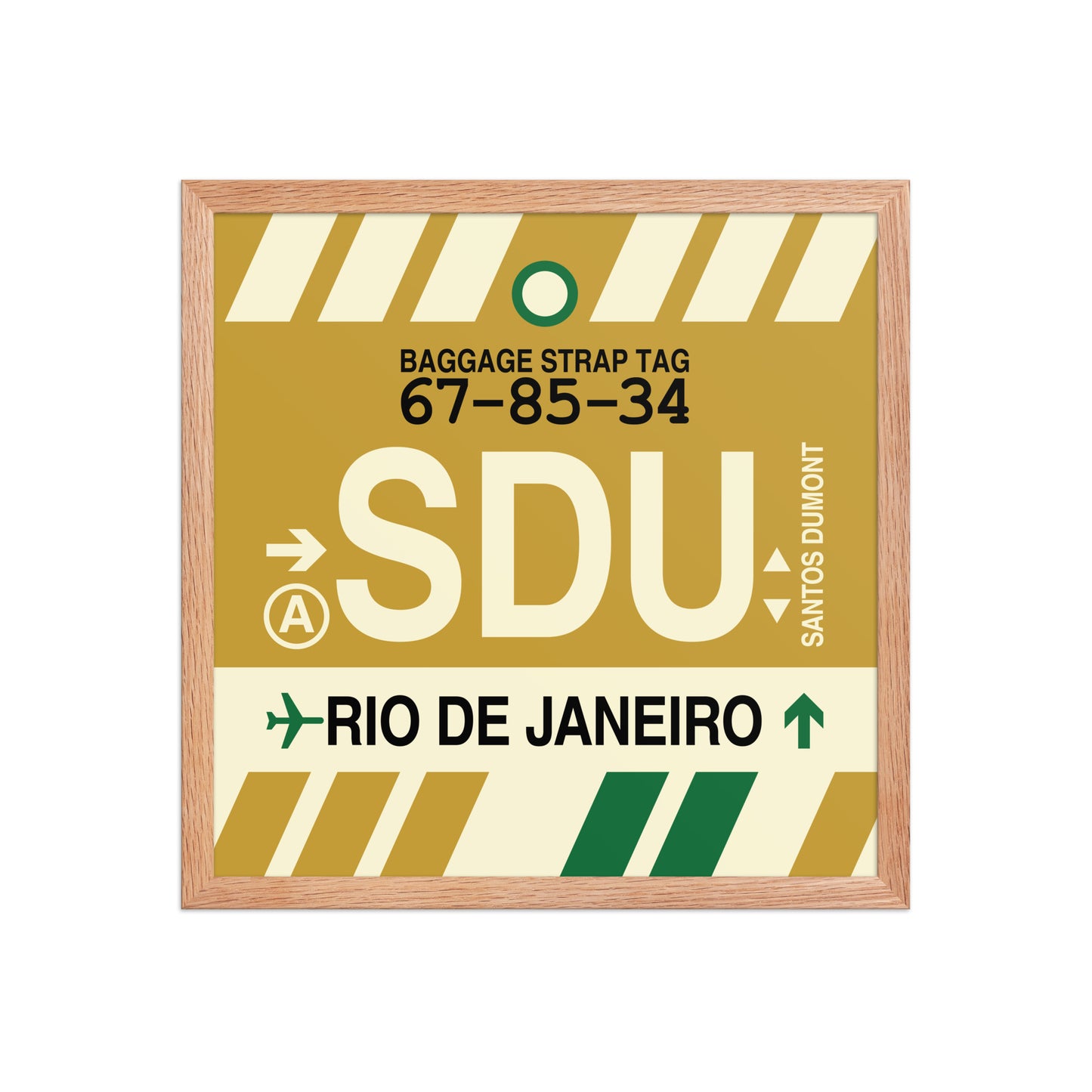 SDU Rio de Janeiro Framed Print • Jet Age Baggage Tag Design • YHM Designs - Image 09