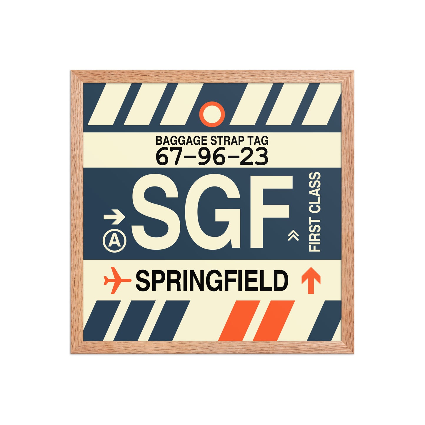 SGF Springfield Framed Print • Jet Age Baggage Tag Design • YHM Designs - Image 09