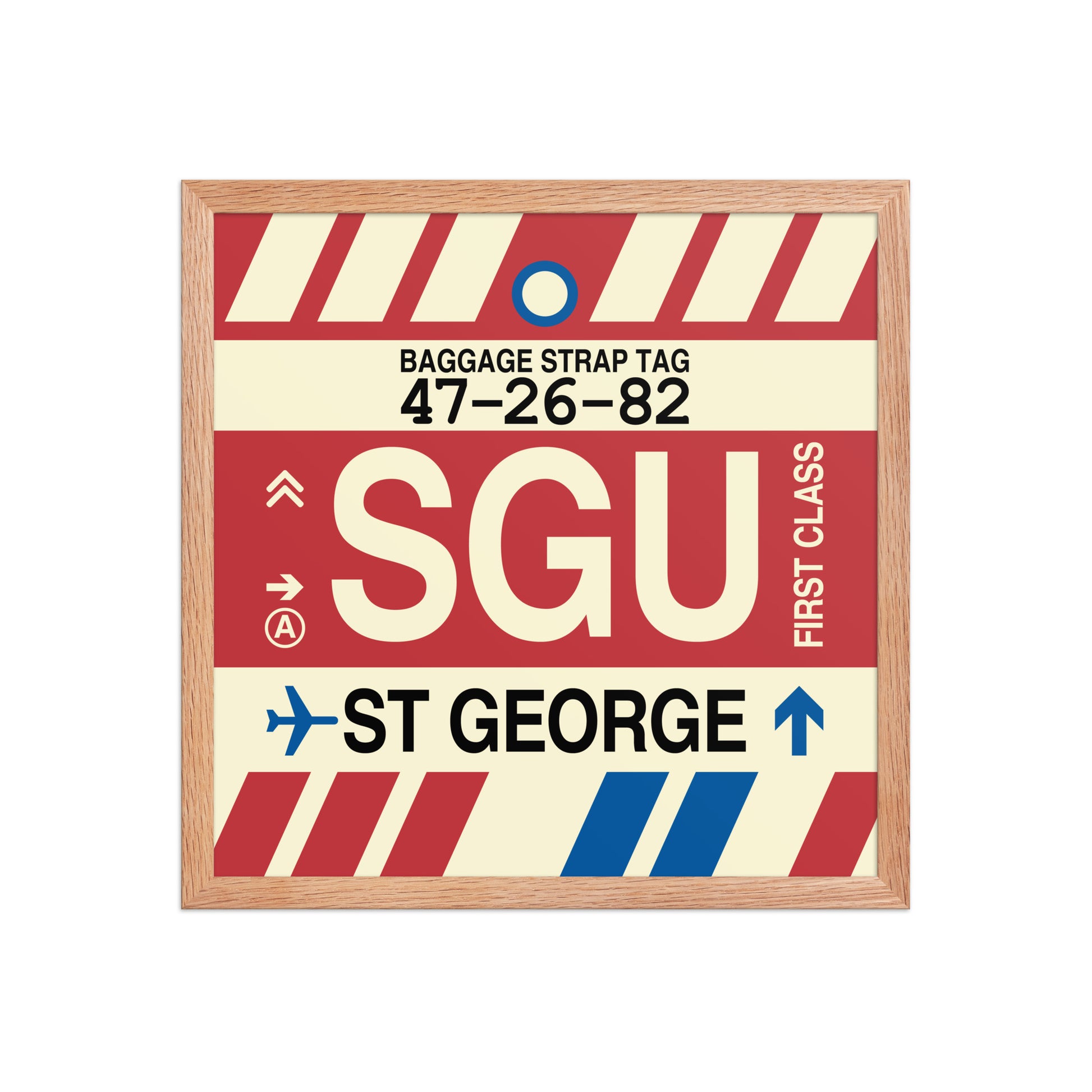 SGU St. George Framed Print • Jet Age Baggage Tag Design • YHM Designs - Image 09