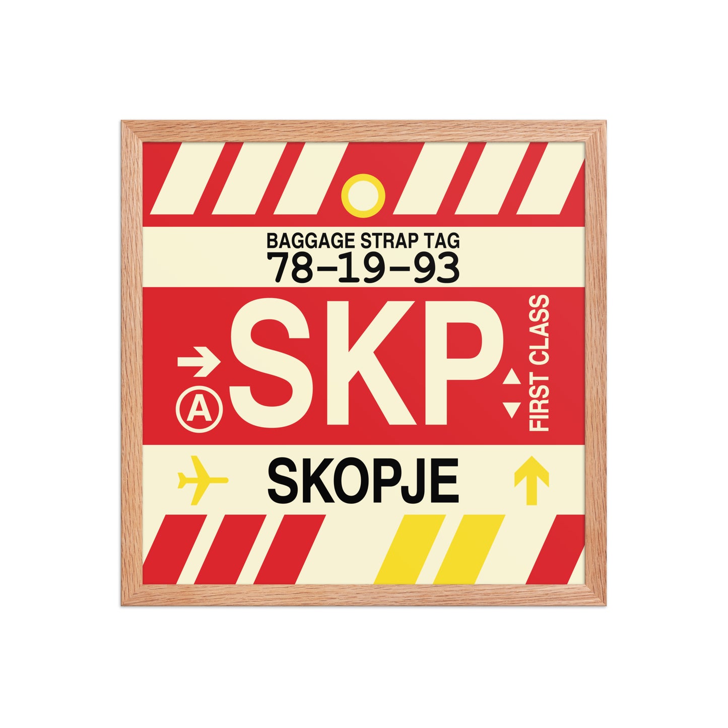 SKP Skopje Framed Print • Jet Age Baggage Tag Design • YHM Designs - Image 09