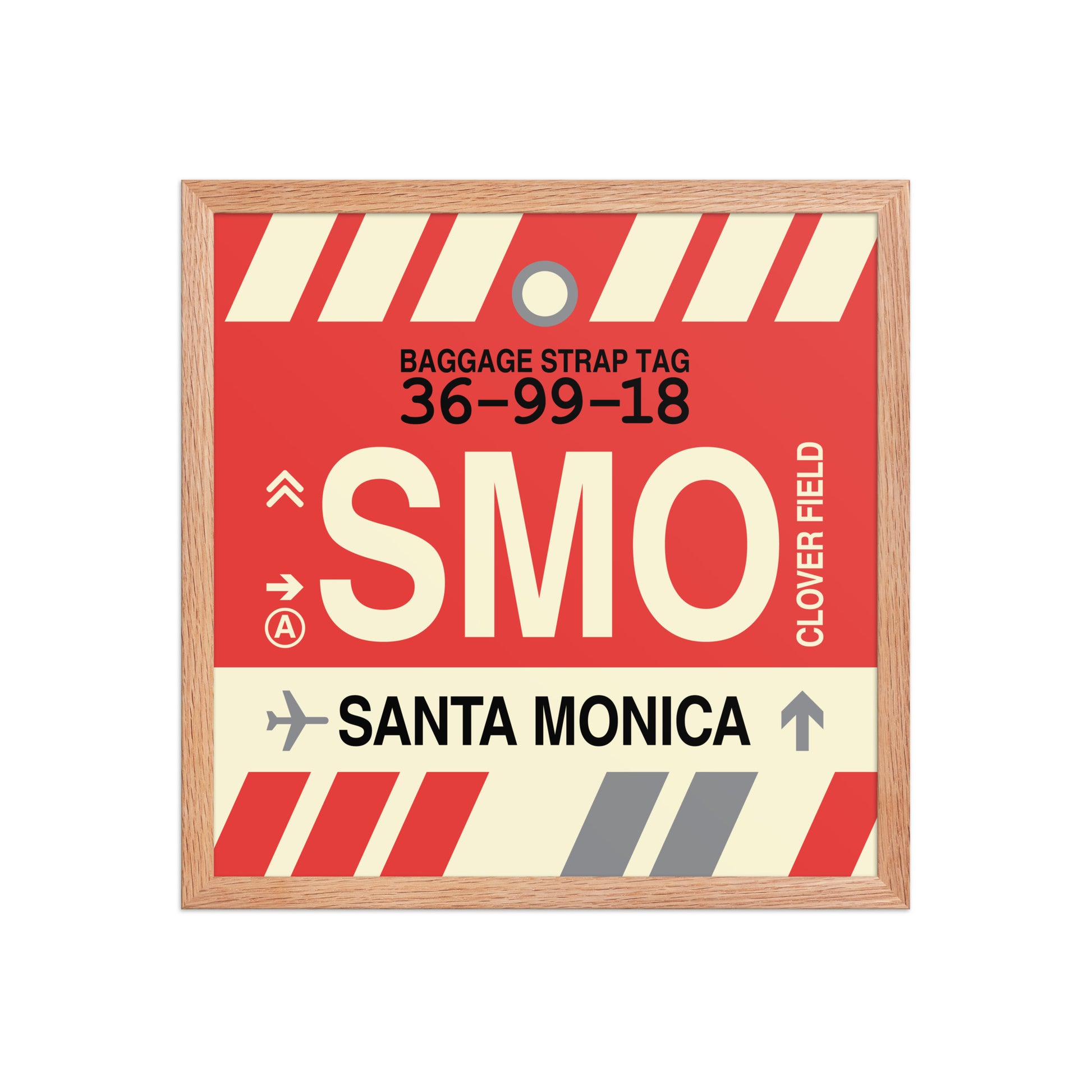 SMO Santa Monica Framed Print • Jet Age Baggage Tag Design • YHM Designs - Image 09