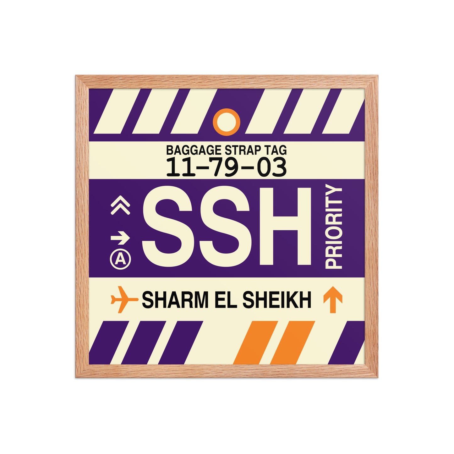SSH Sharm el-Sheikh Framed Print • Jet Age Baggage Tag Design • YHM Designs - Image 09