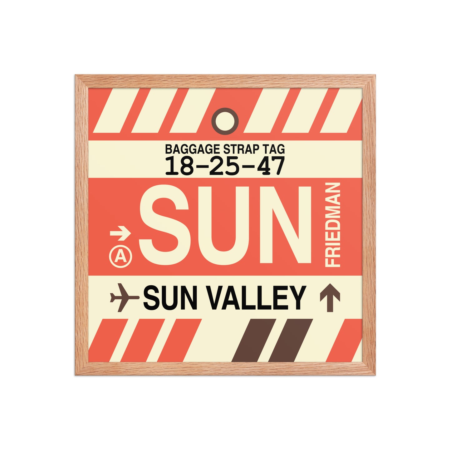 SUN Sun Valley Framed Print • Jet Age Baggage Tag Design • YHM Designs - Image 09