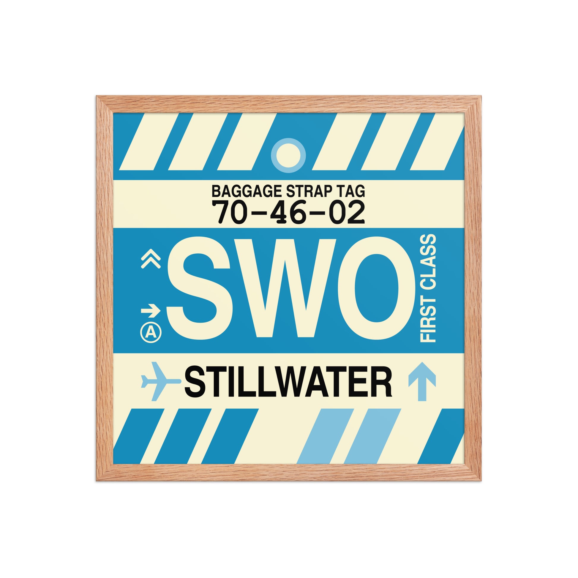 SWO Stillwater Framed Print • Jet Age Baggage Tag Design • YHM Designs - Image 09