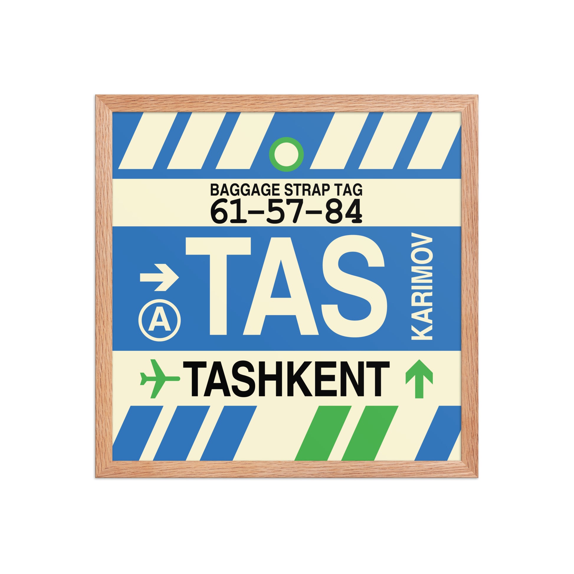 TAS Tashkent Framed Print • Jet Age Baggage Tag Design • YHM Designs - Image 09