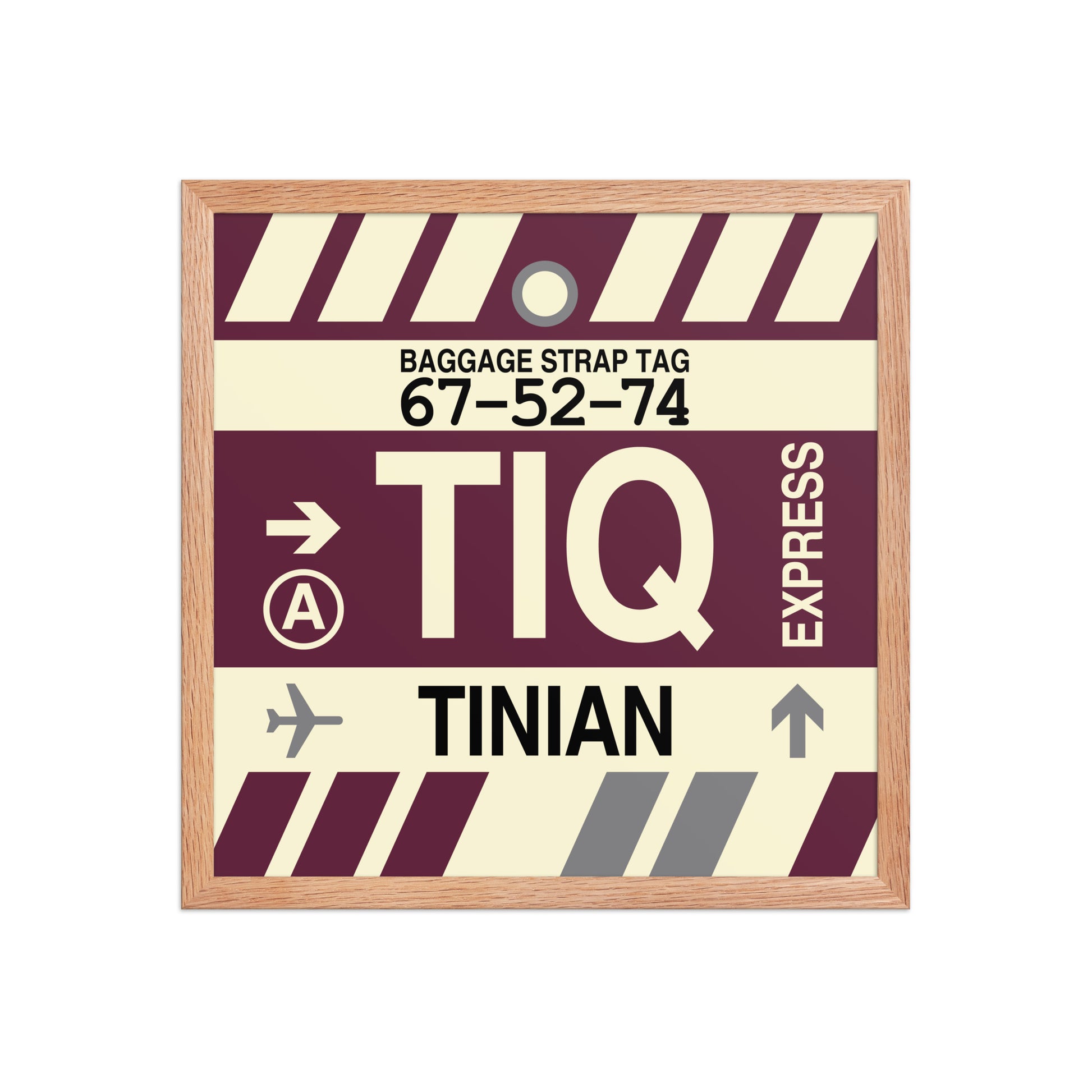 TIQ Tinian Framed Print • Jet Age Baggage Tag Design • YHM Designs - Image 09