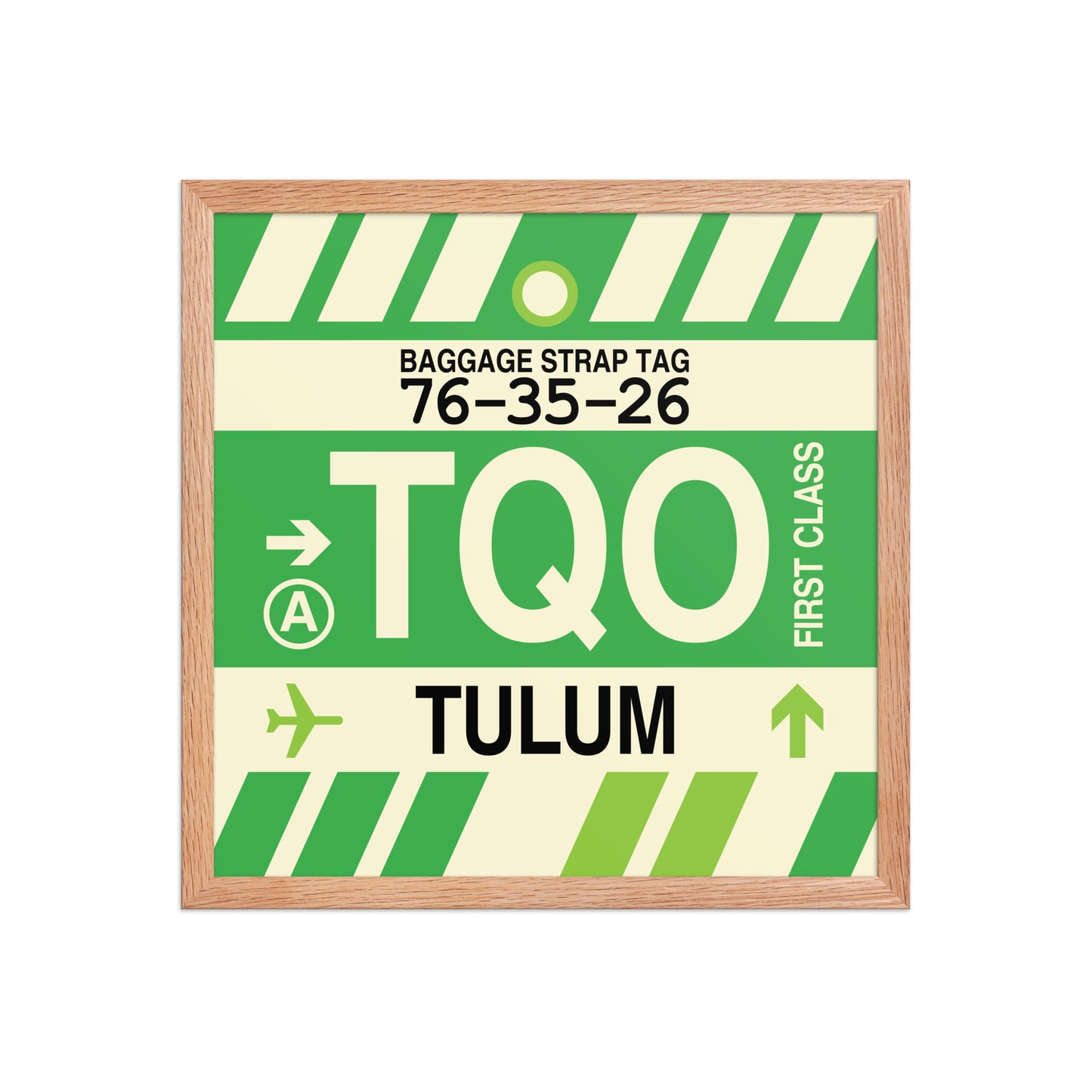TQO Tulum Framed Print • Jet Age Baggage Tag Design • YHM Designs - Image 09