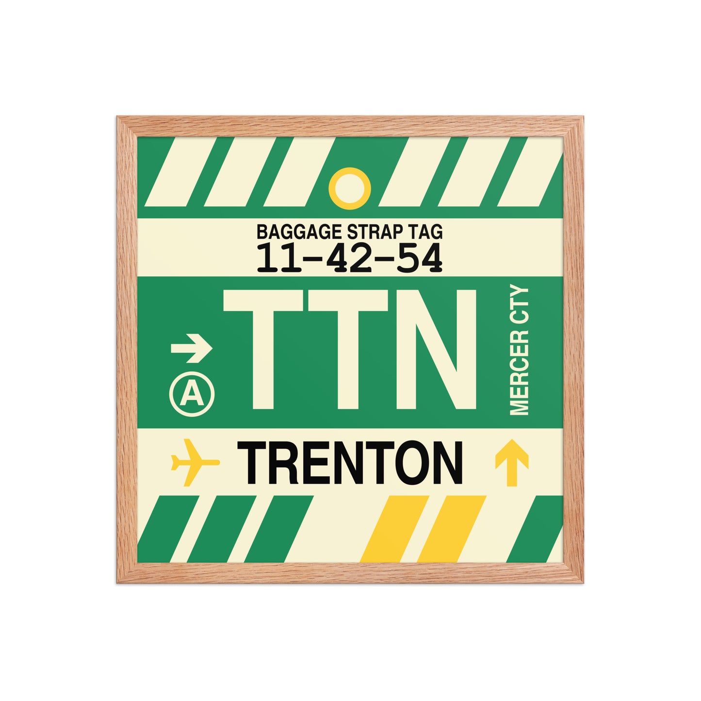 TTN Trenton Framed Print • Jet Age Baggage Tag Design • YHM Designs - Image 09