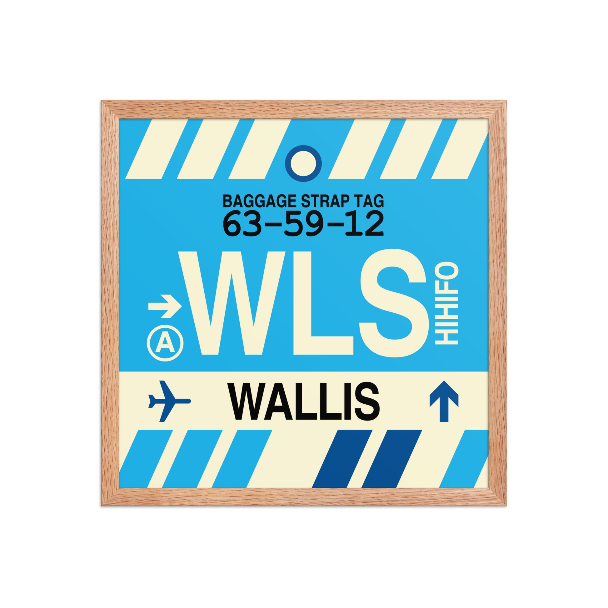 WLS Wallis Island Framed Print • Jet Age Baggage Tag Design • YHM Designs - Image 09