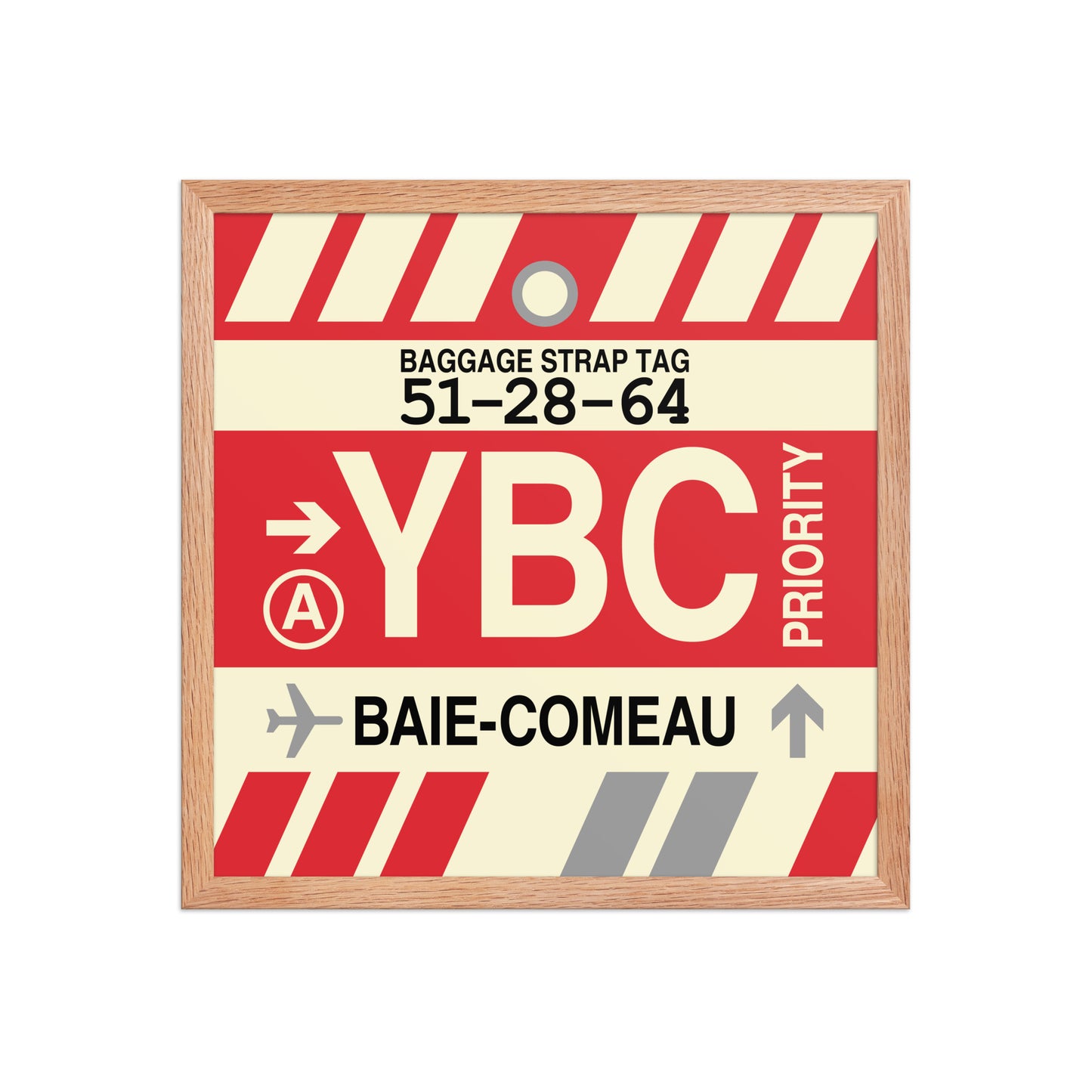 YBC Baie-Comeau Framed Print • Jet Age Baggage Tag Design • YHM Designs - Image 09