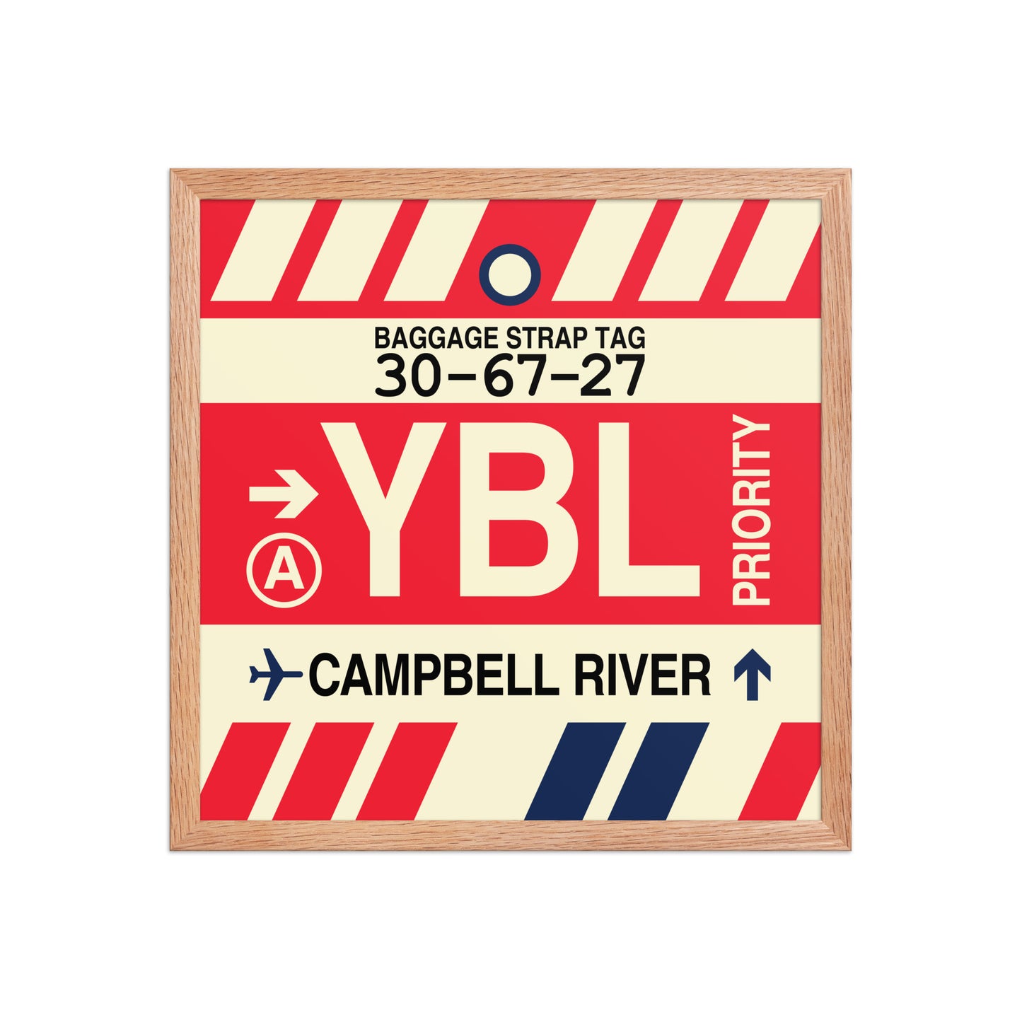 YBL Campbell River Framed Print • Jet Age Baggage Tag Design • YHM Designs - Image 09