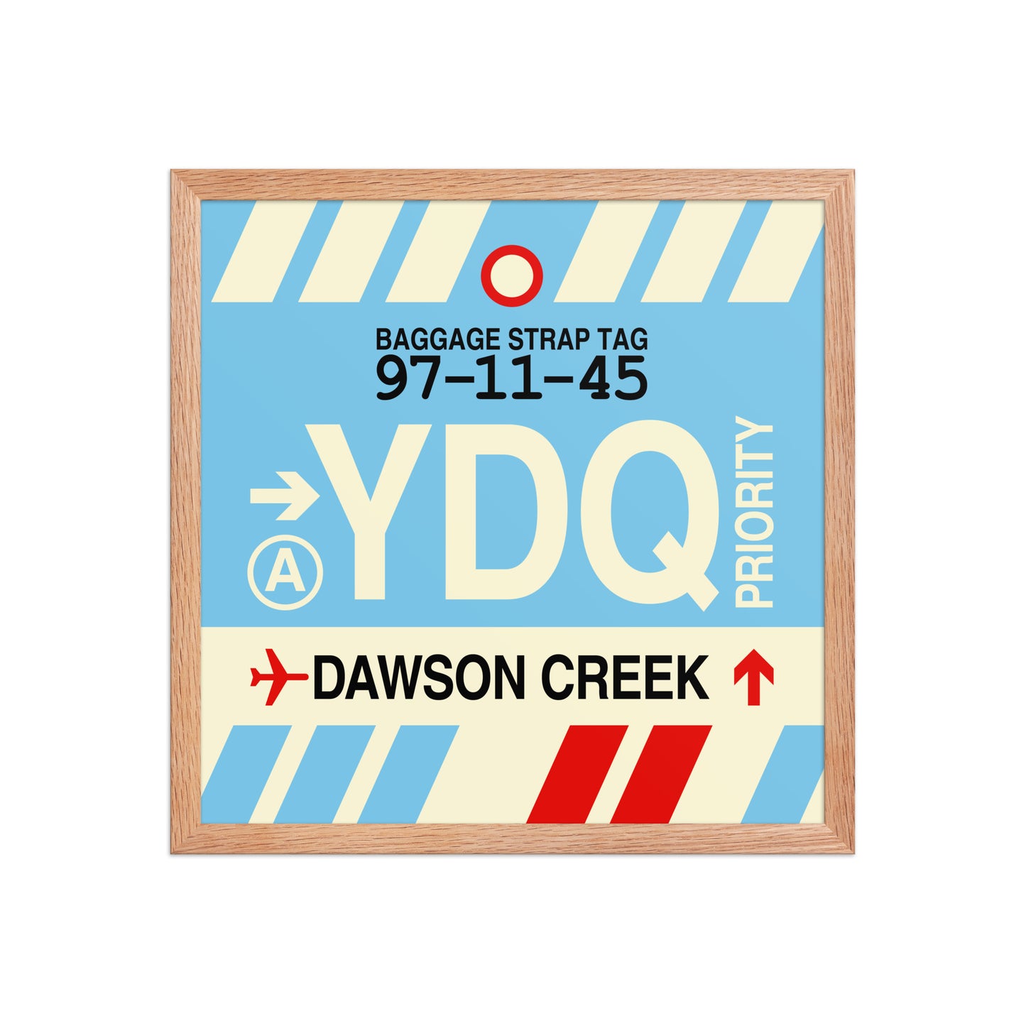YDQ Dawson Creek Framed Print • Jet Age Baggage Tag Design • YHM Designs - Image 09