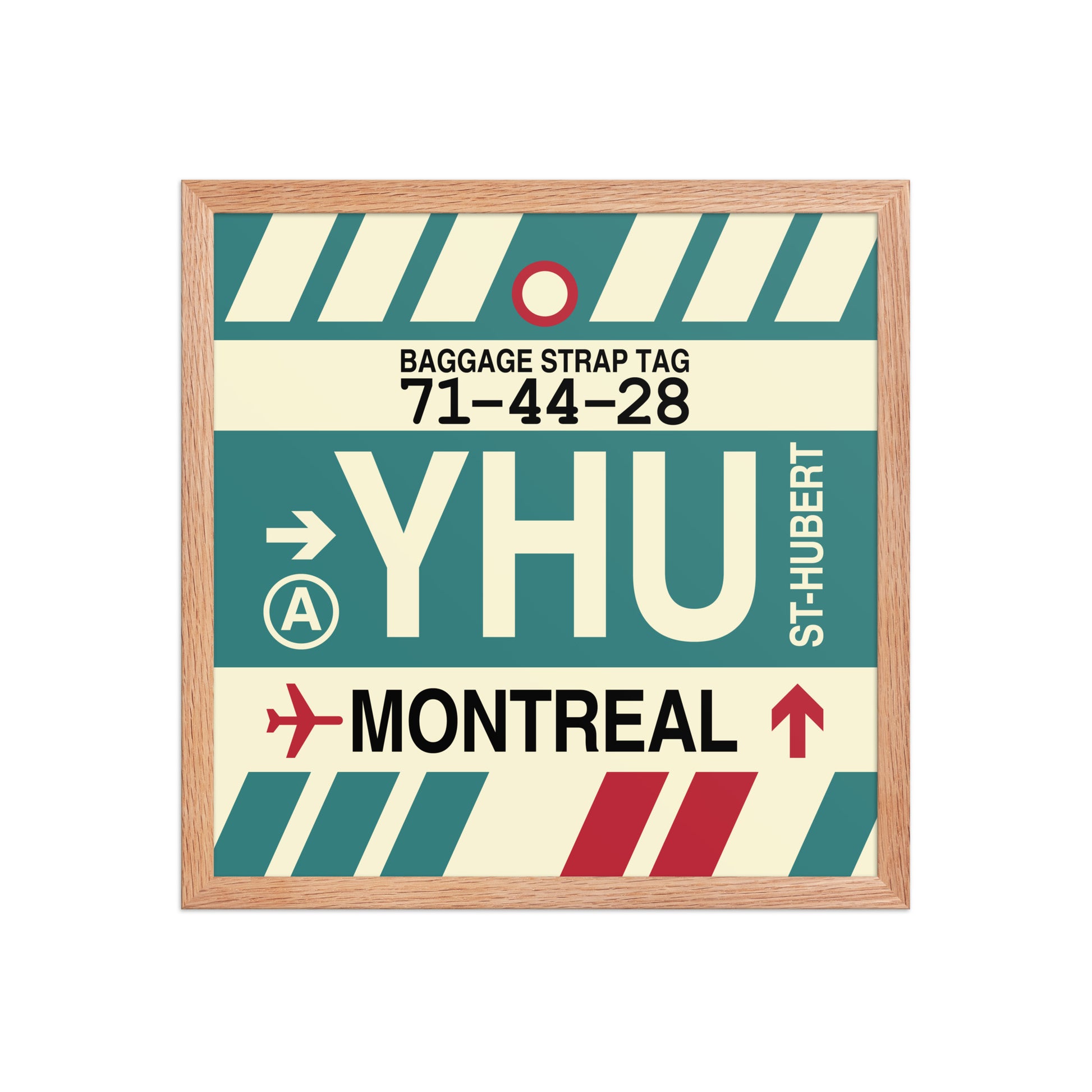 YHU Montreal Framed Print • Jet Age Baggage Tag Design • YHM Designs - Image 09