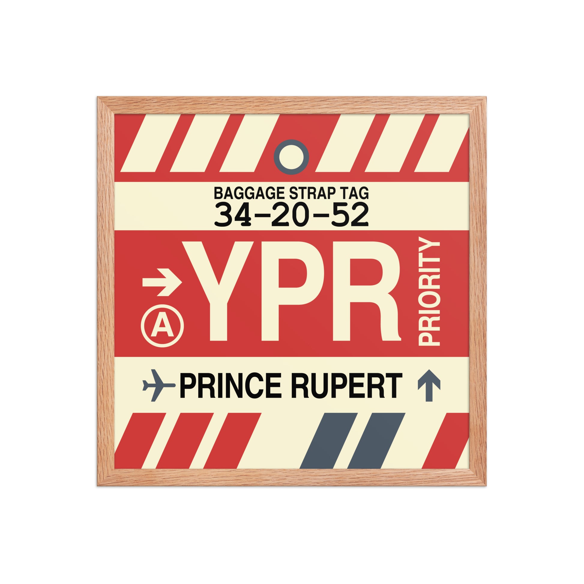 YPR Prince Rupert Framed Print • Jet Age Baggage Tag Design • YHM Designs - Image 09
