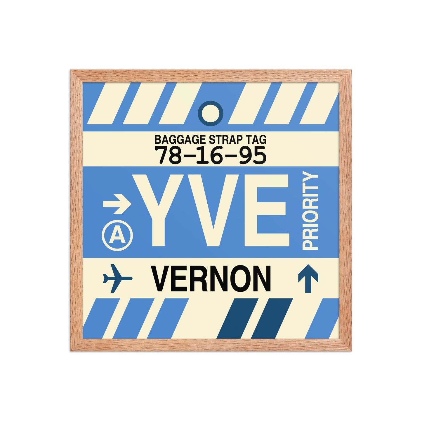 YVE Vernon Framed Print • Jet Age Baggage Tag Design • YHM Designs - Image 09