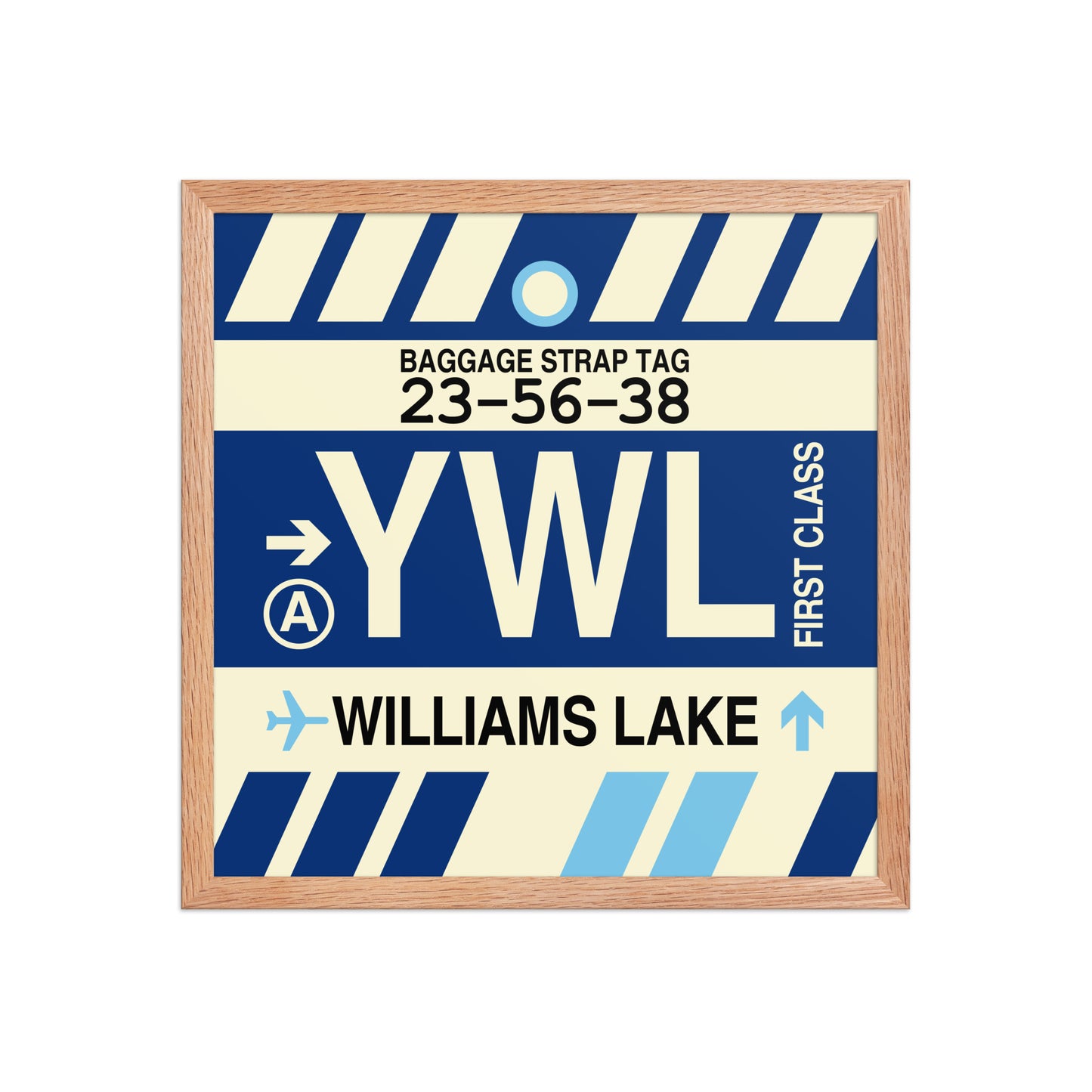YWL Williams Lake Framed Print • Jet Age Baggage Tag Design • YHM Designs - Image 09