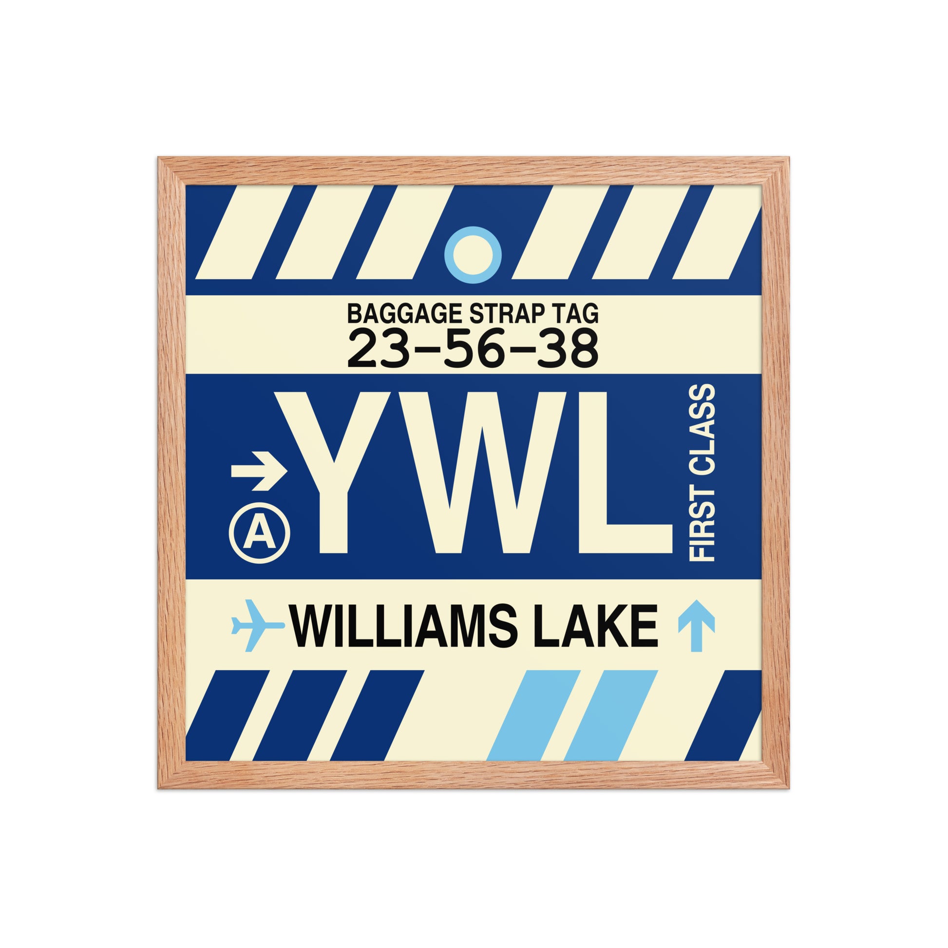 YWL Williams Lake Framed Print • Jet Age Baggage Tag Design • YHM Designs - Image 09