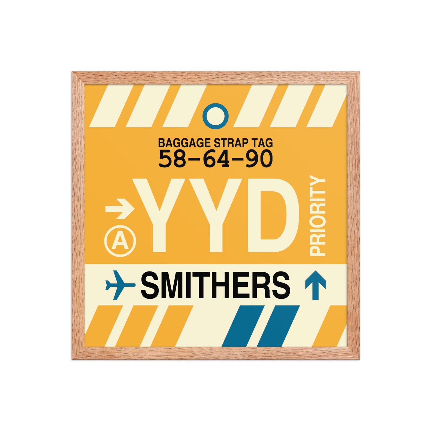 YYD Smithers Framed Print • Jet Age Baggage Tag Design • YHM Designs - Image 09