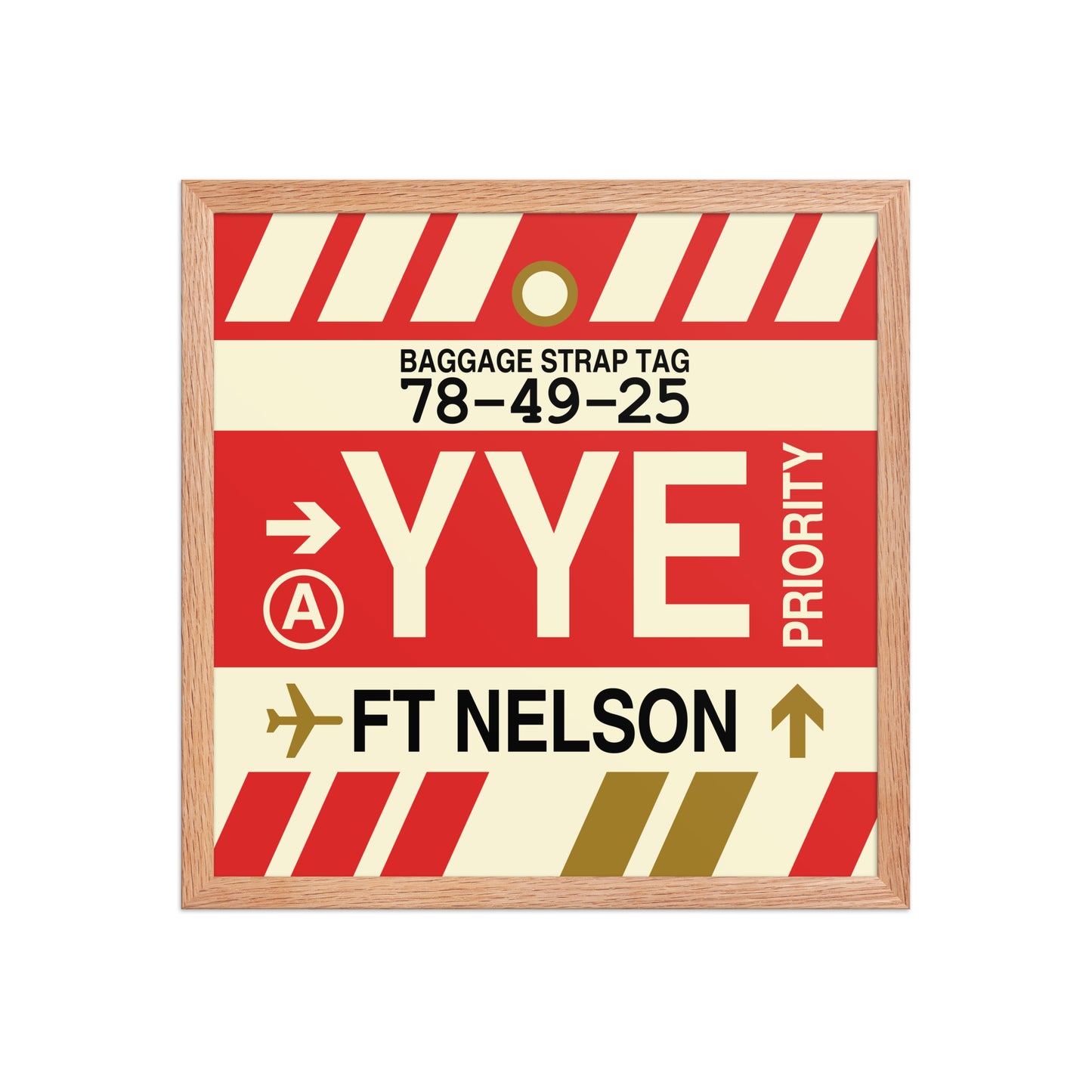 YYE Fort Nelson Framed Print • Jet Age Baggage Tag Design • YHM Designs - Image 09