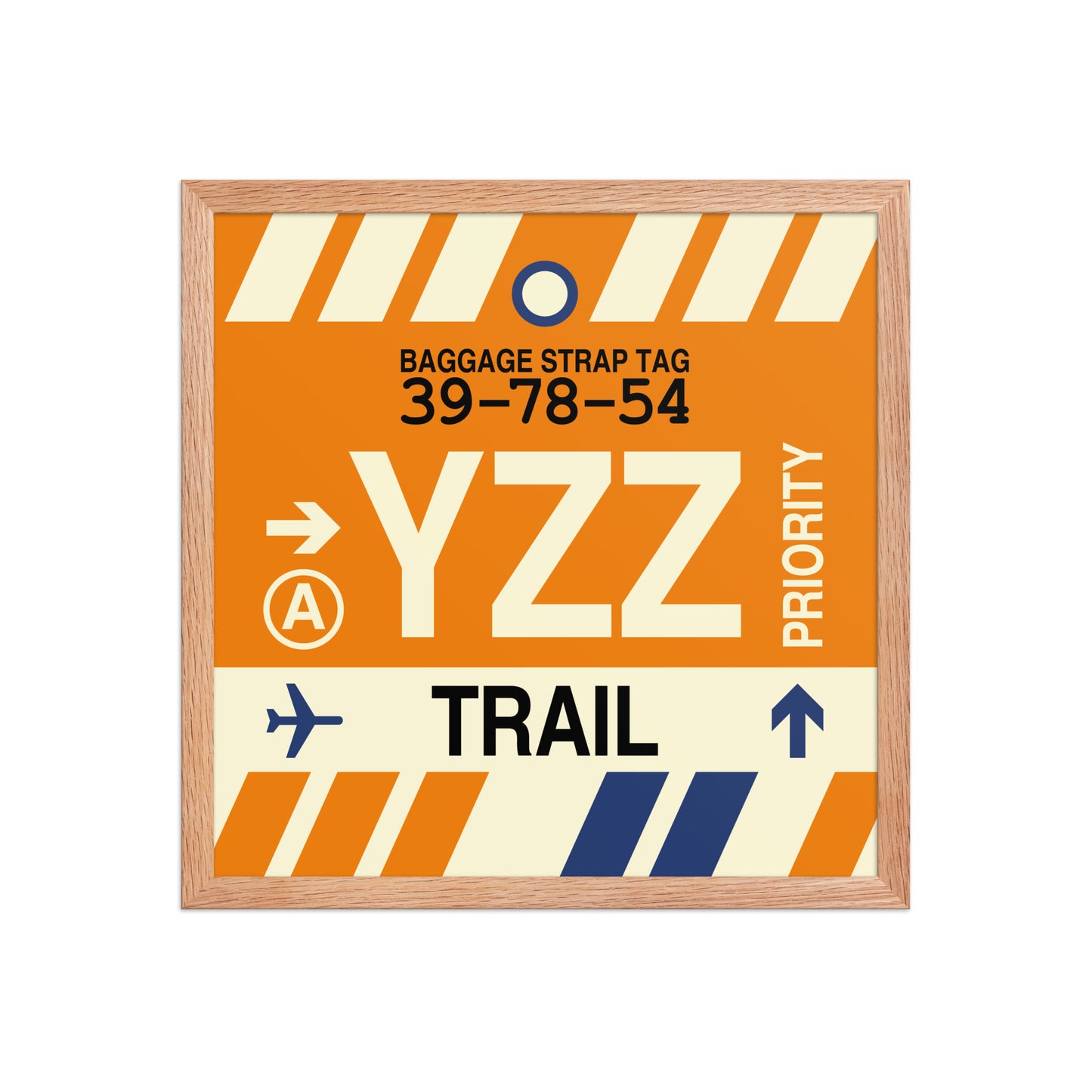 YZZ Trail Framed Print • Jet Age Baggage Tag Design • YHM Designs - Image 09