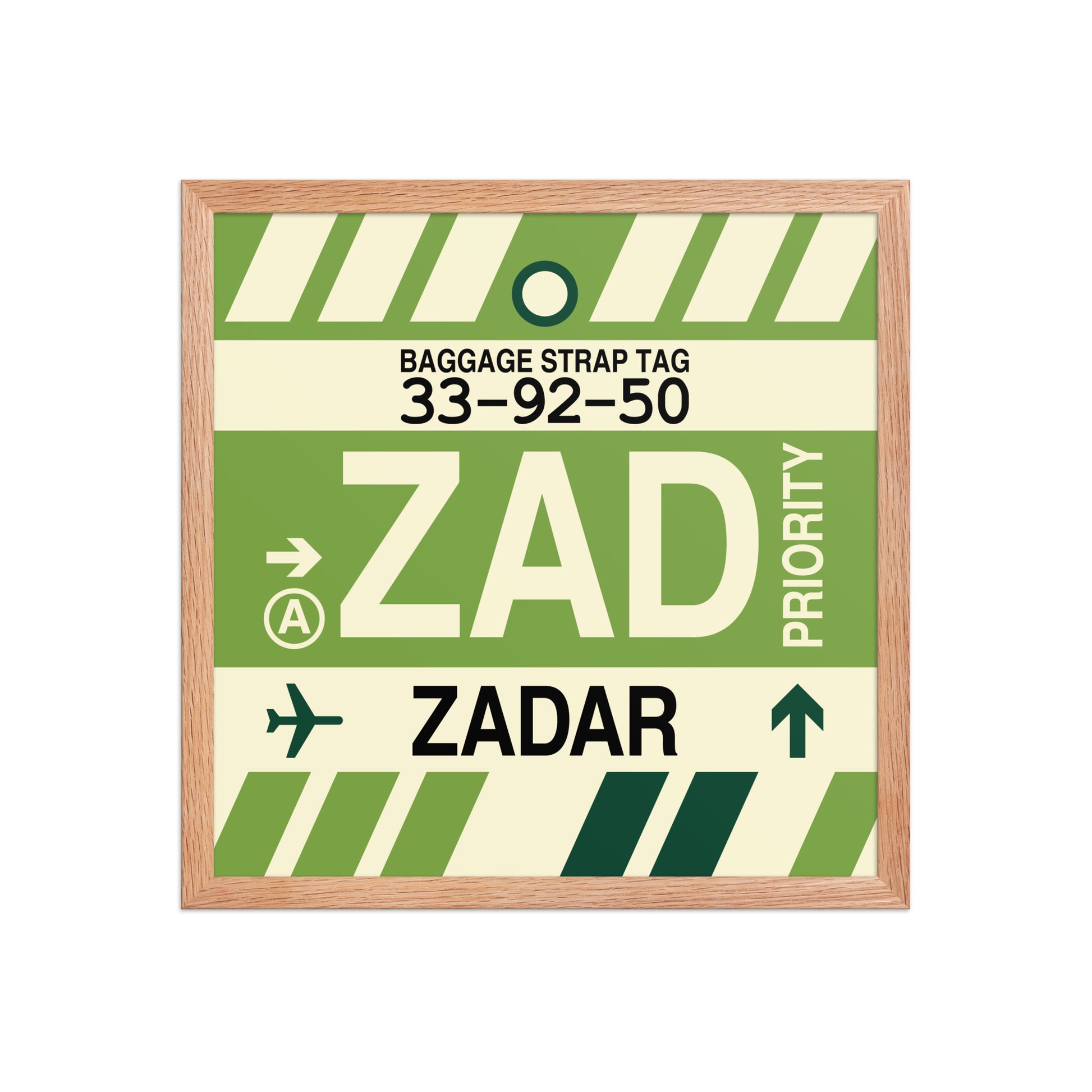ZAD Zadar Framed Print • Jet Age Baggage Tag Design • YHM Designs - Image 09