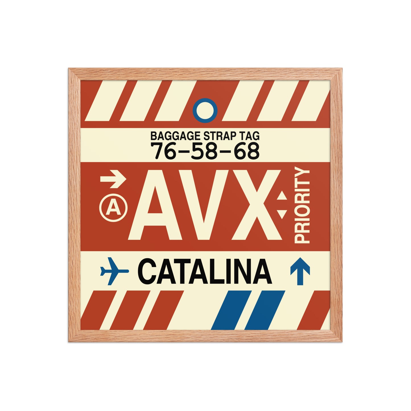 AVX Santa Catalina Framed Print • Jet Age Baggage Tag Design • YHM Designs - Image 09
