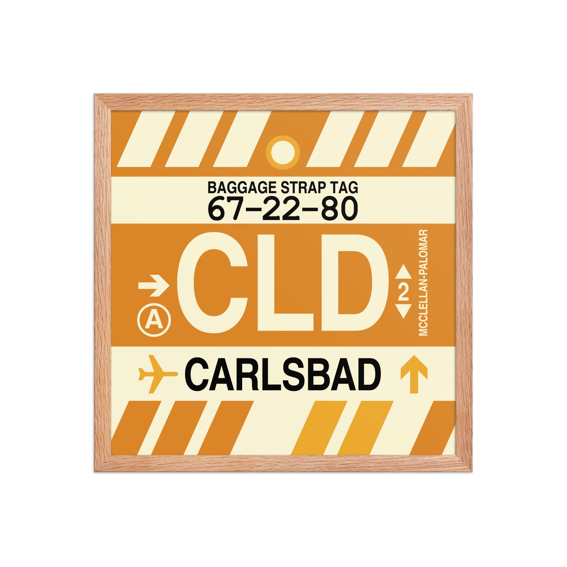 CLD Carlsbad Framed Print • Jet Age Baggage Tag Design • YHM Designs - Image 09