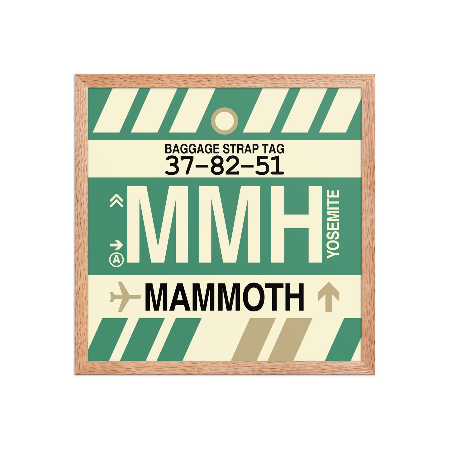 MMH Mammoth Lakes Framed Print • Jet Age Baggage Tag Design • YHM Designs - Image 09