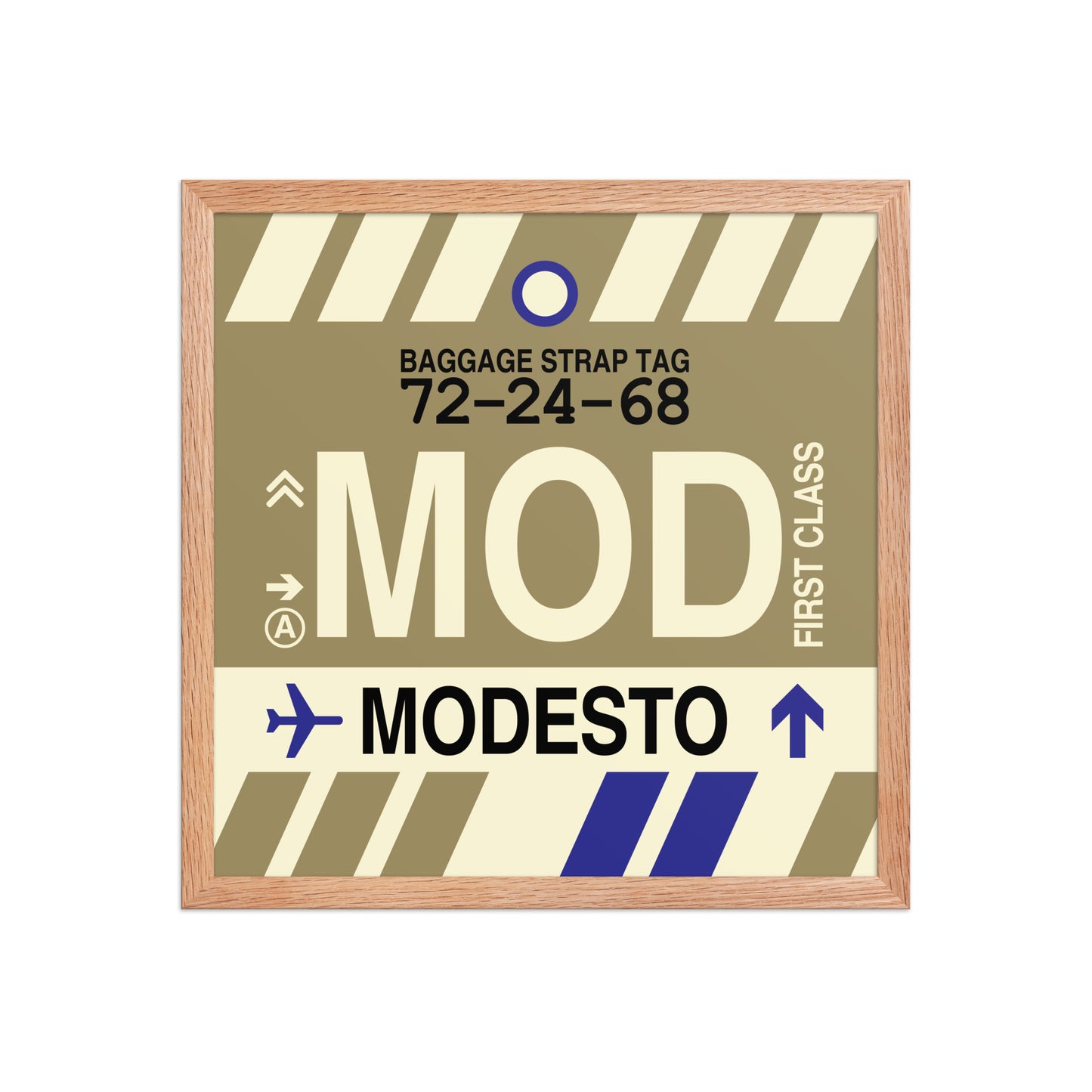 MOD Modesto Framed Print • Jet Age Baggage Tag Design • YHM Designs - Image 09