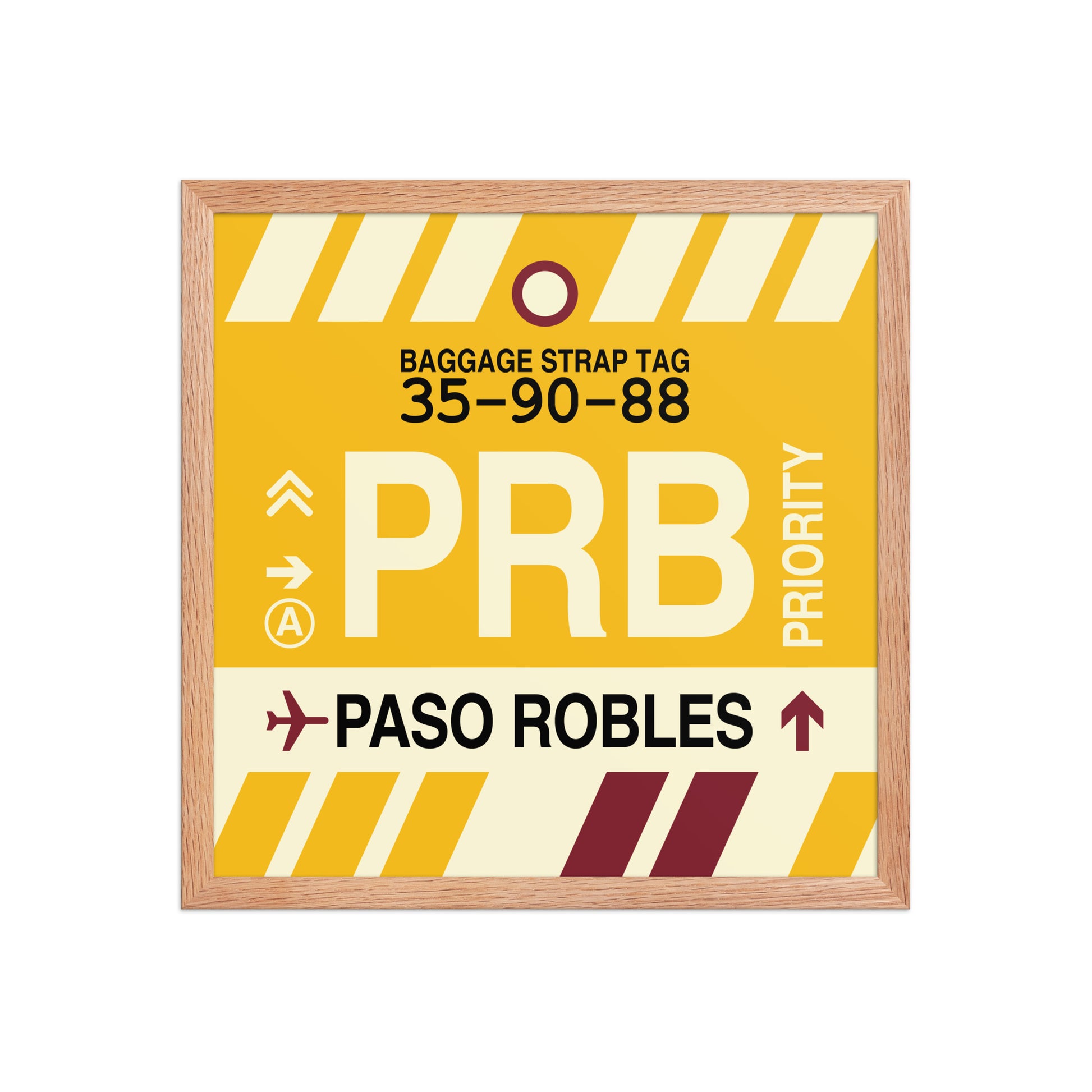 PRB Paso Robles Framed Print • Jet Age Baggage Tag Design • YHM Designs - Image 09
