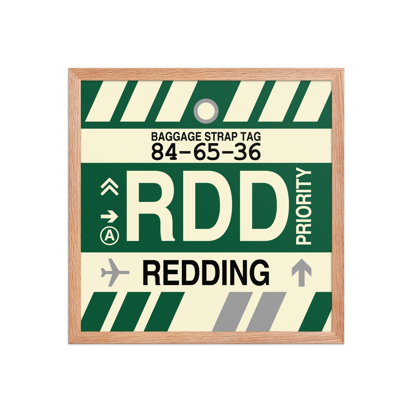 RDD Redding Framed Print • Jet Age Baggage Tag Design • YHM Designs - Image 09