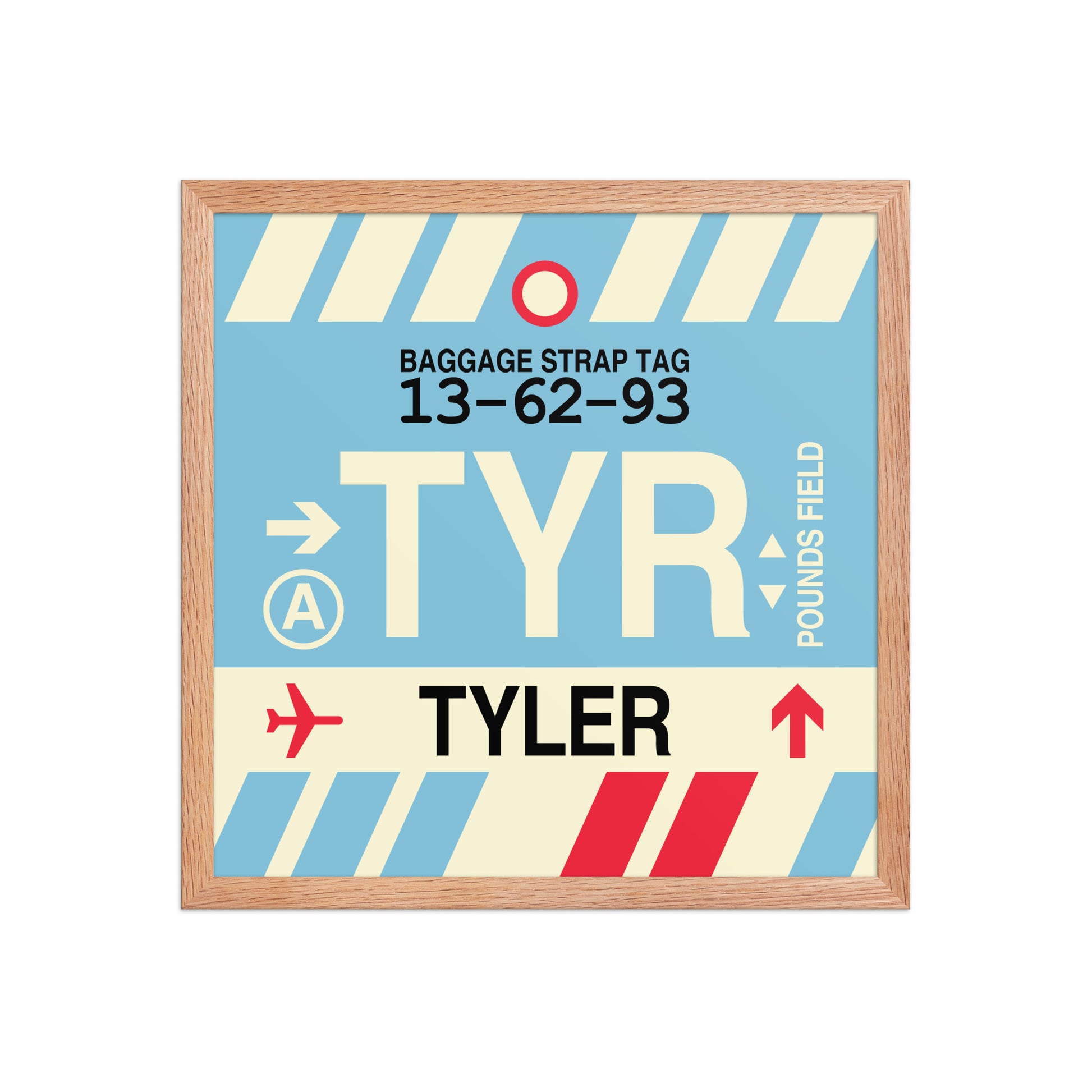 TYR Tyler Framed Print • Jet Age Baggage Tag Design • YHM Designs - Image 09
