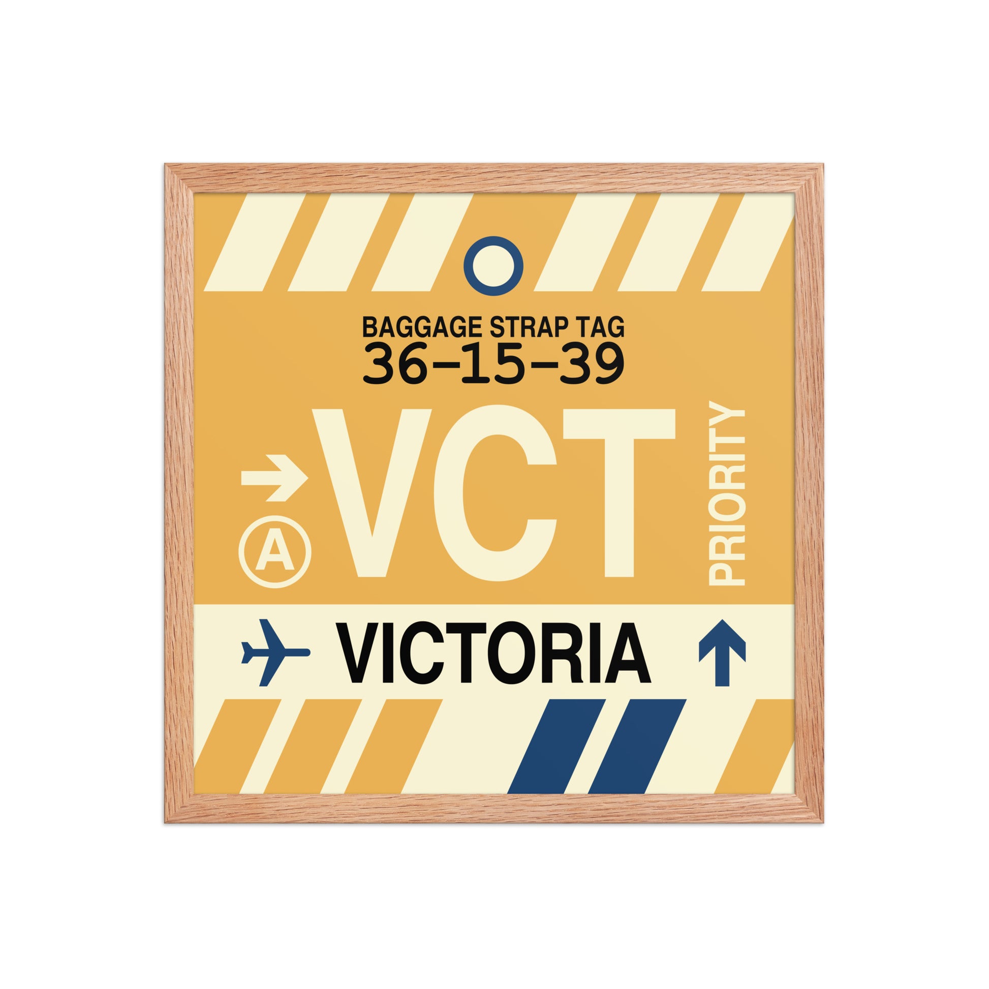 VCT Victoria Framed Print • Jet Age Baggage Tag Design • YHM Designs - Image 09