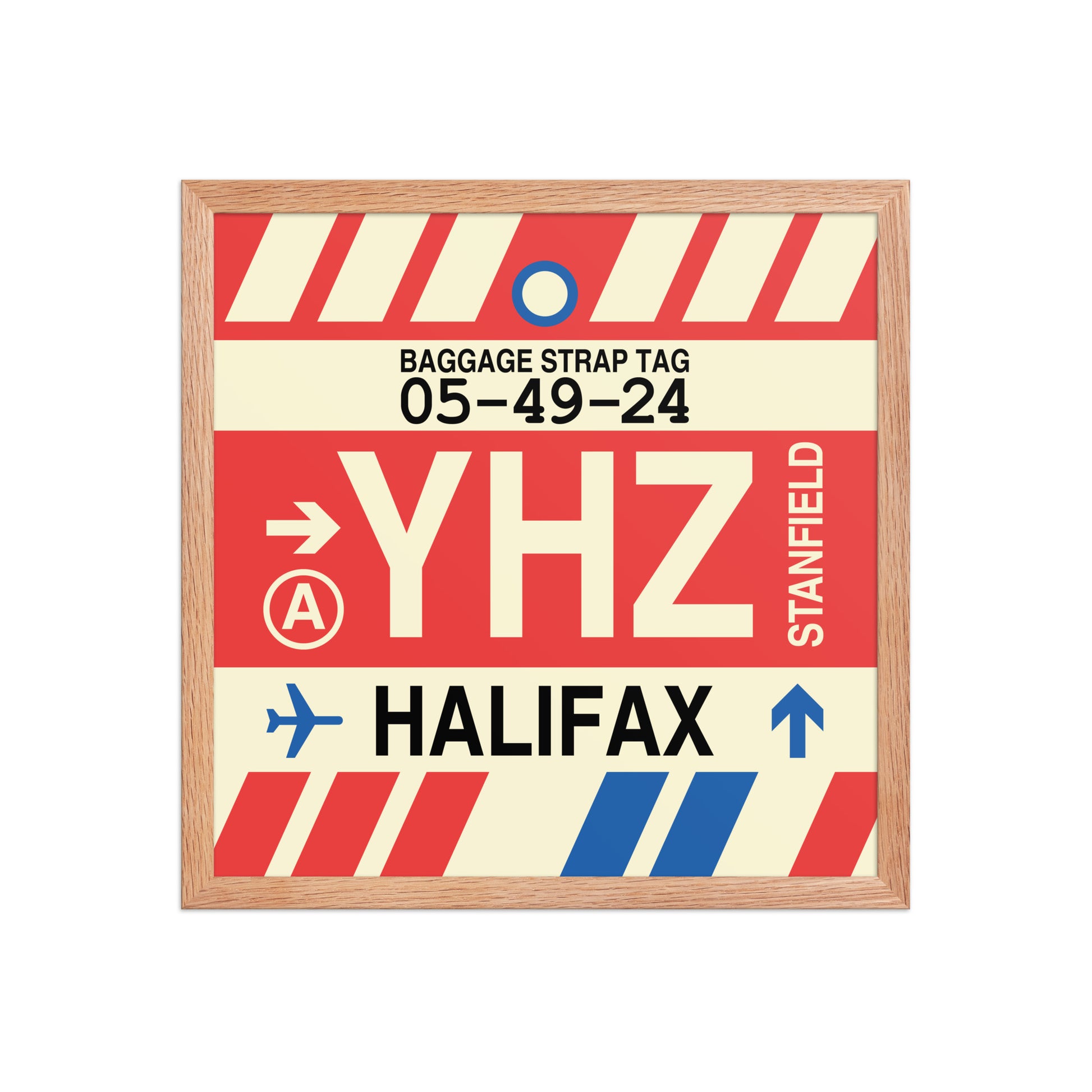 YHZ Halifax Framed Print • Jet Age Baggage Tag Design • YHM Designs - Image 12