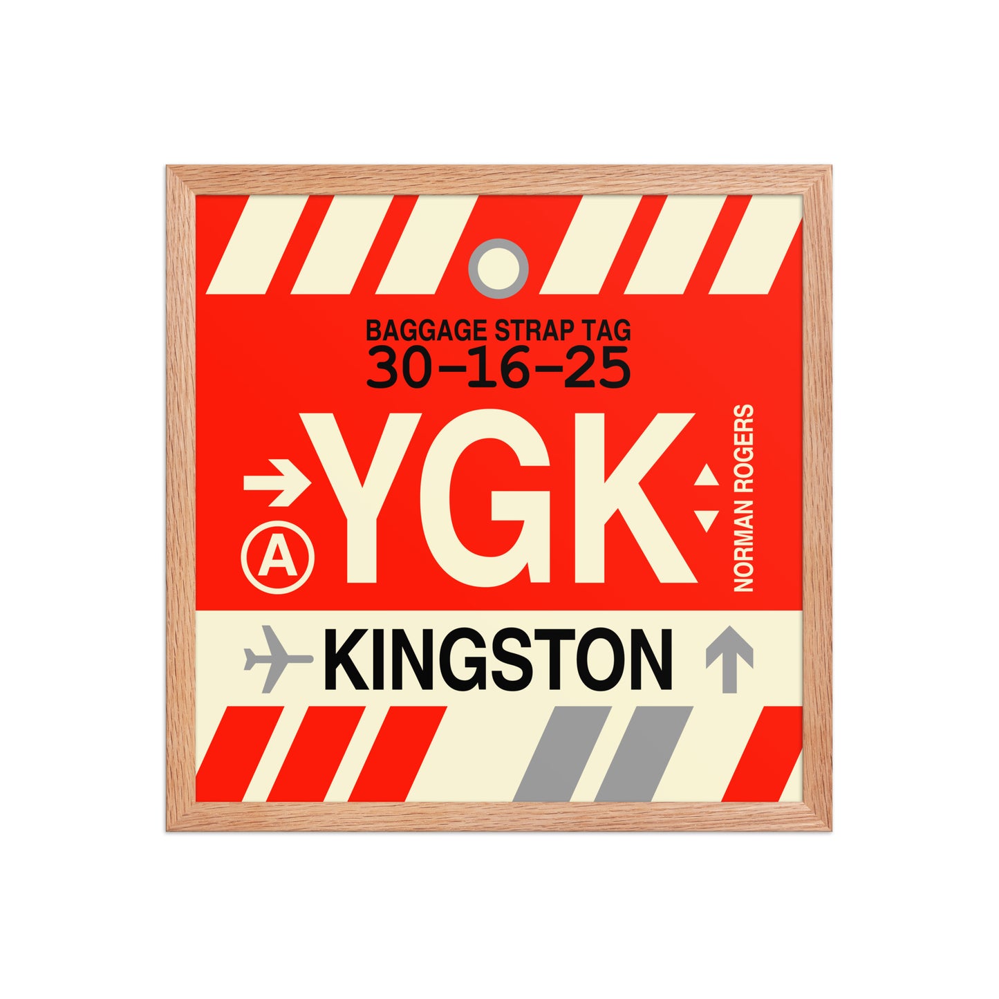 YGK Kingston Framed Print • Jet Age Baggage Tag Design • YHM Designs - Image 12
