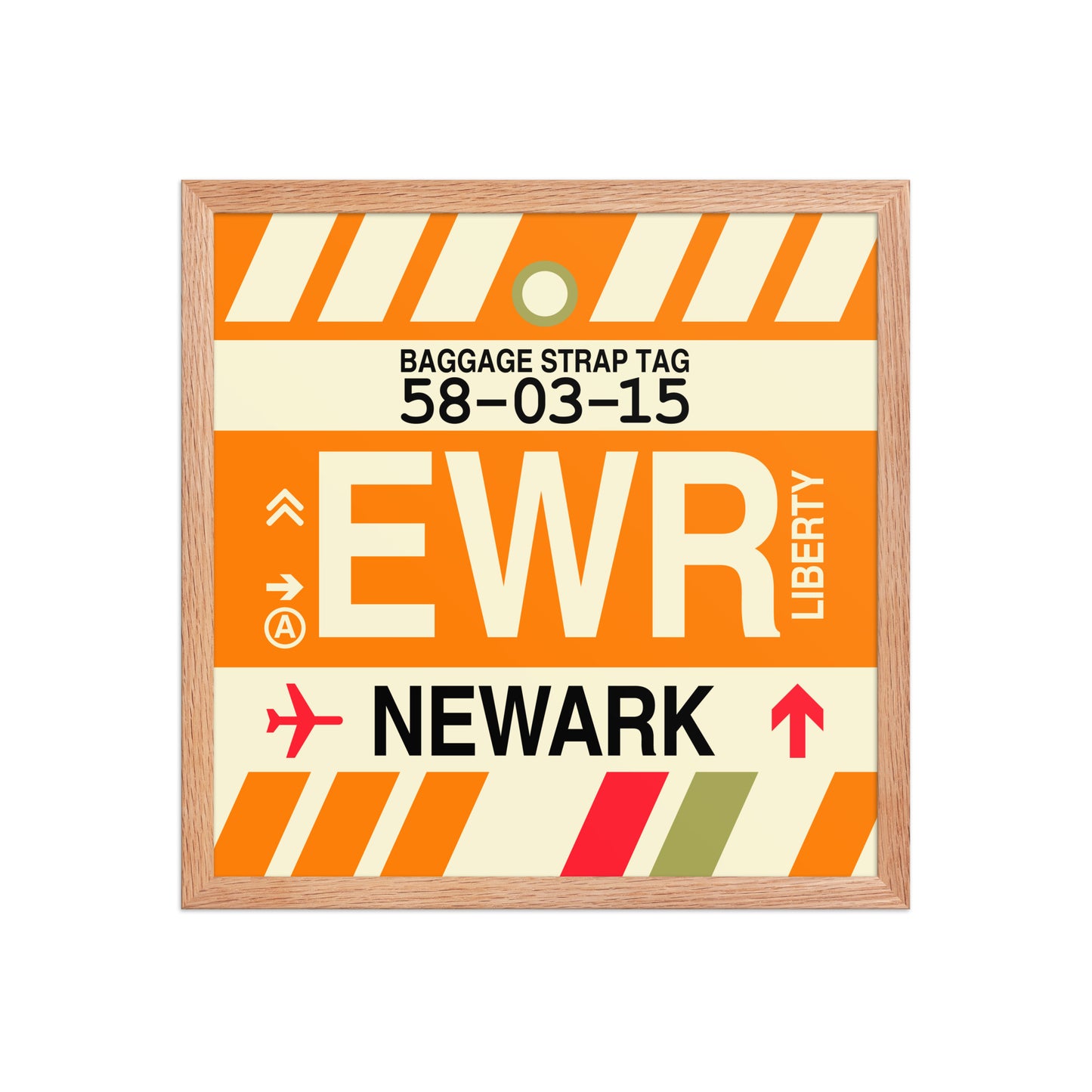 EWR Newark Framed Print • Jet Age Baggage Tag Design • YHM Designs - Image 12