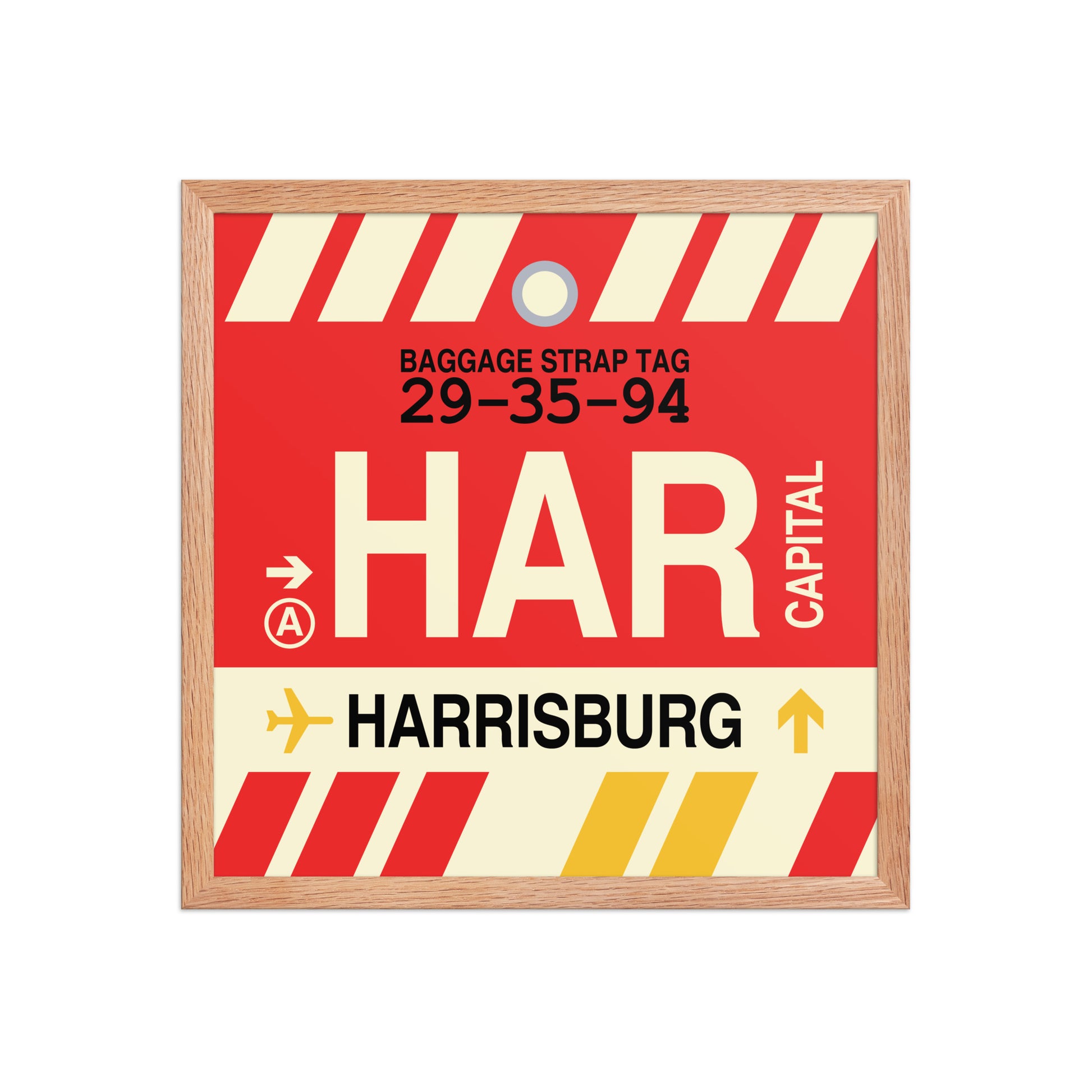 HAR Harrisburg Framed Print • Jet Age Baggage Tag Design • YHM Designs - Image 12