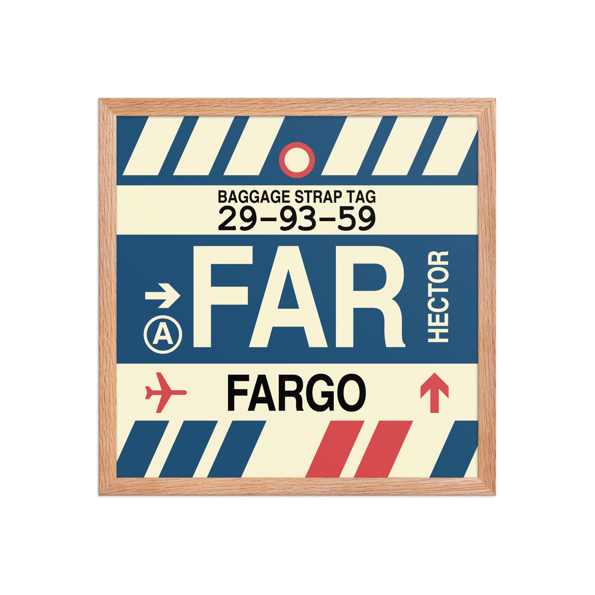 FAR Fargo Framed Print • Jet Age Baggage Tag Design • YHM Designs - Image 12