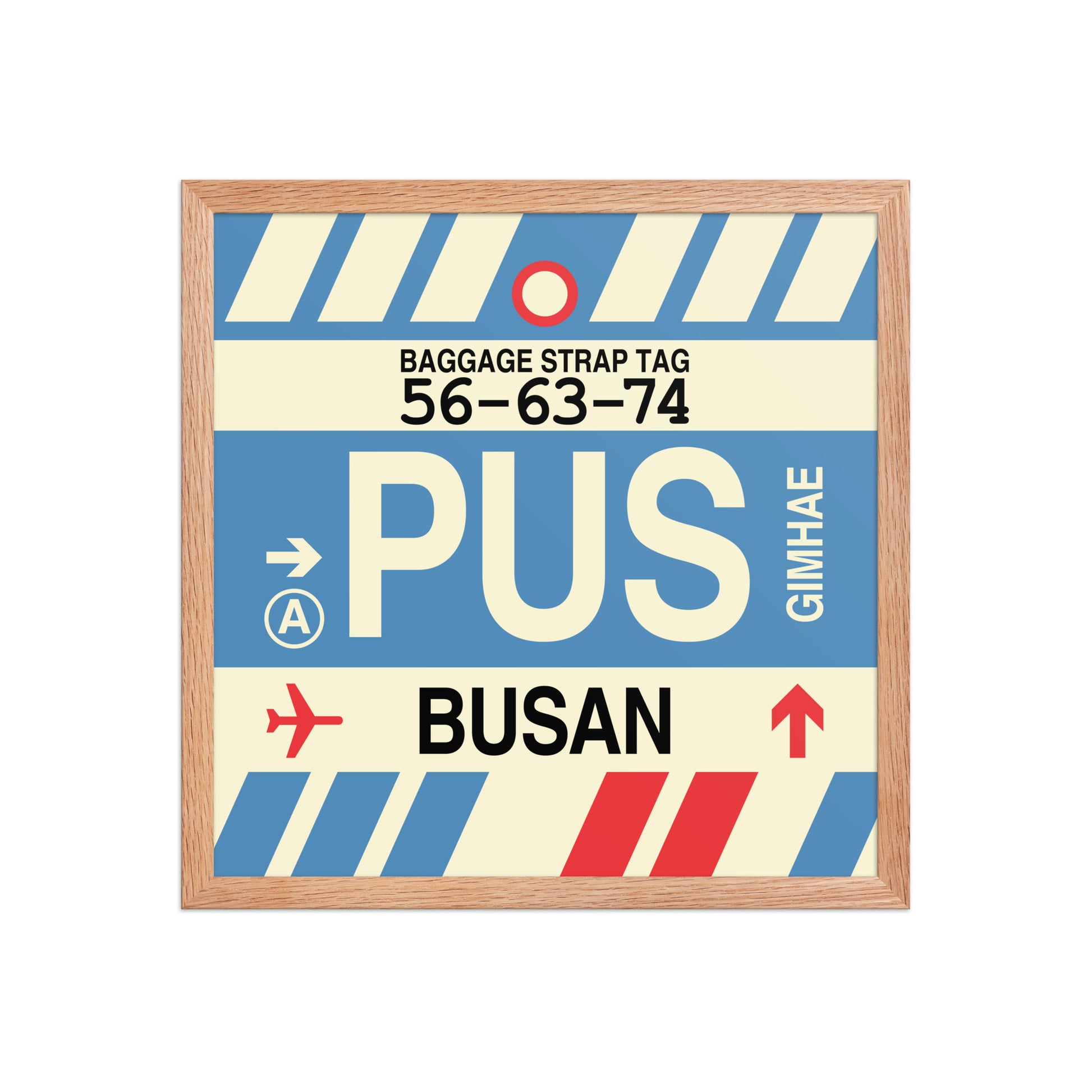 PUS Busan Framed Print • Jet Age Baggage Tag Design • YHM Designs - Image 12
