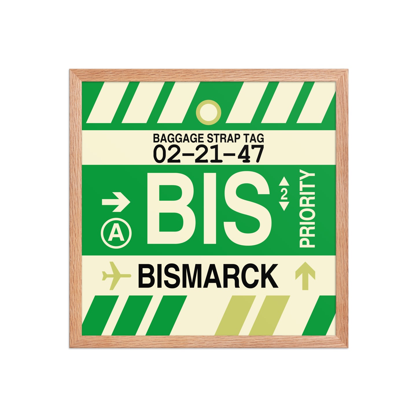 BIS Bismarck Framed Print • Jet Age Baggage Tag Design • YHM Designs - Image 12