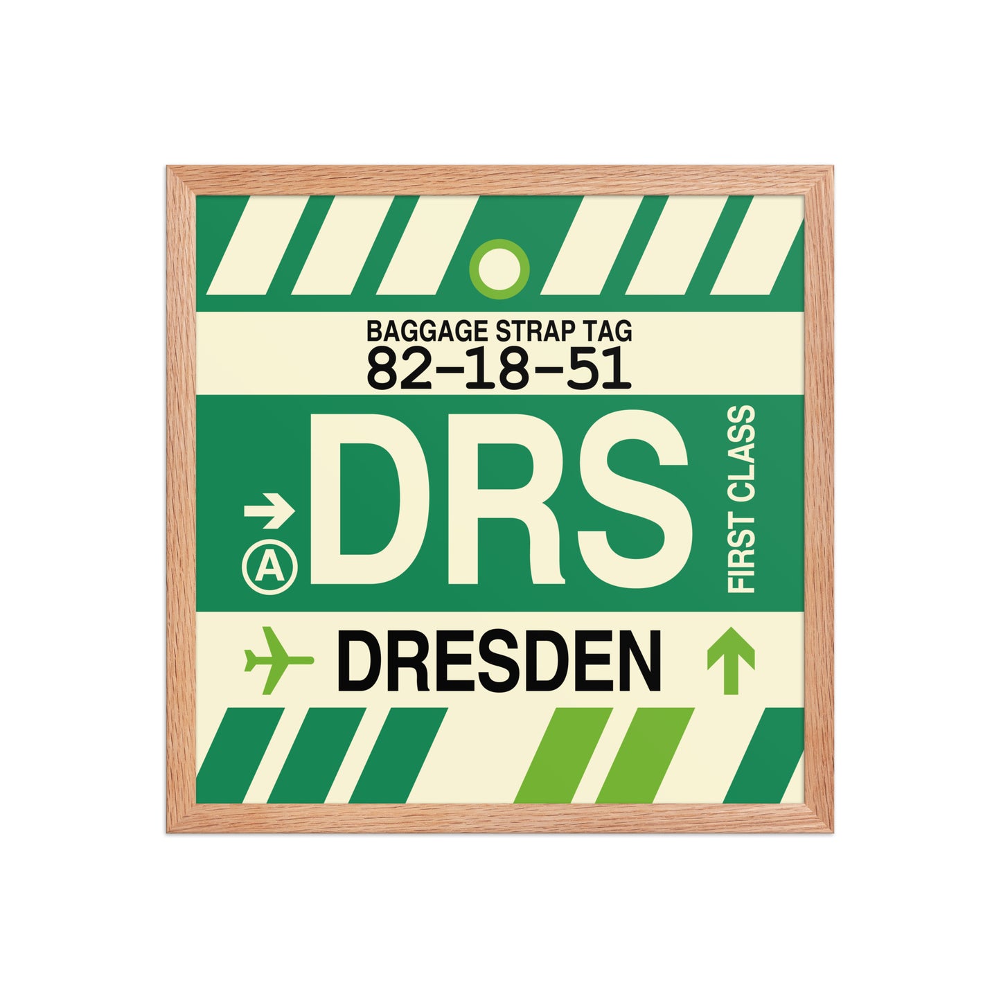 DRS Dresden Framed Print • Jet Age Baggage Tag Design • YHM Designs - Image 12