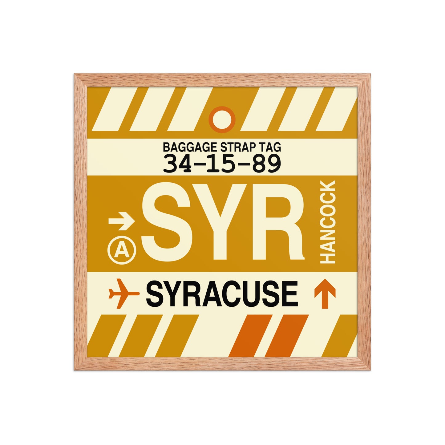 SYR Syracuse Framed Print • Jet Age Baggage Tag Design • YHM Designs - Image 12